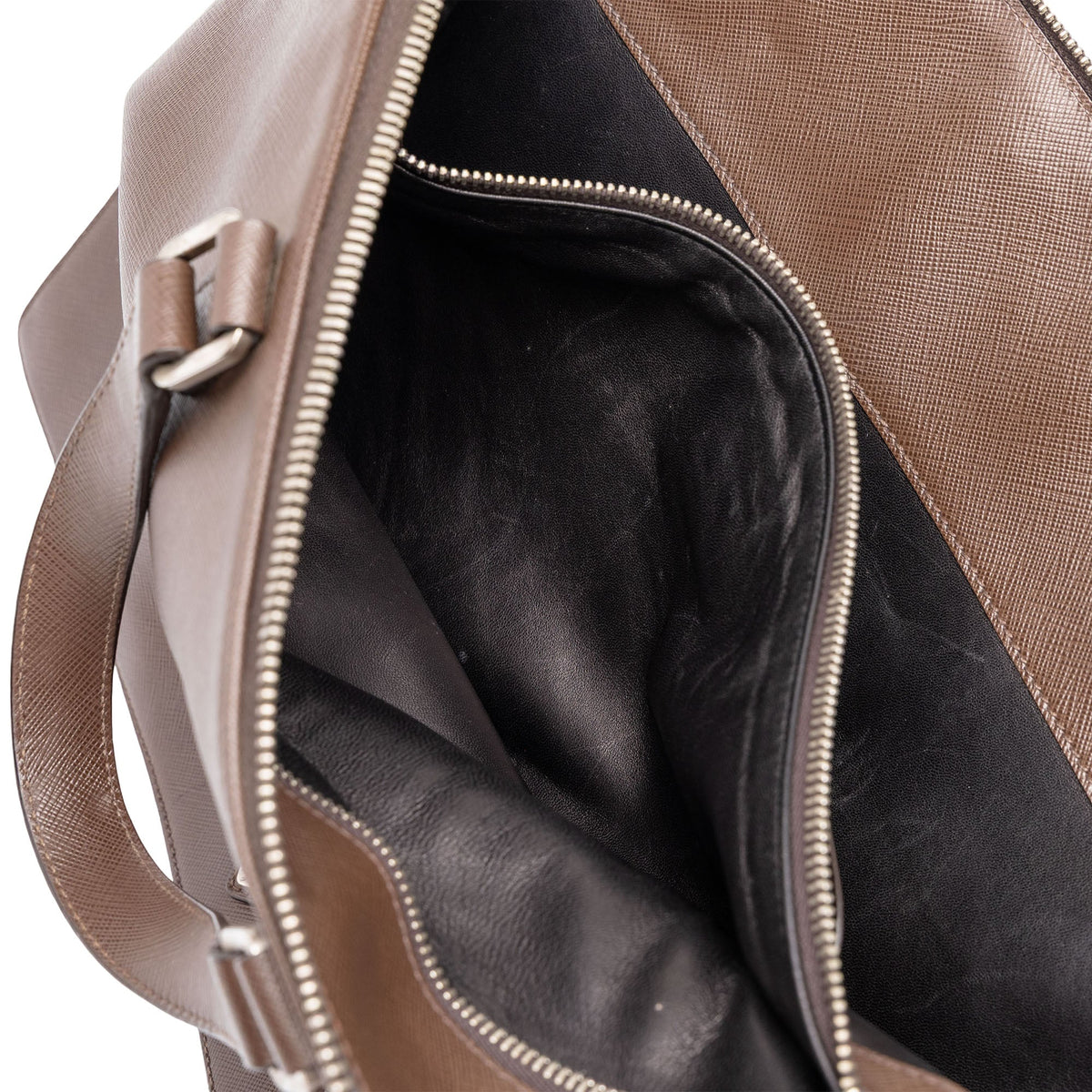 Prada Saffiano Business Bag — Brown