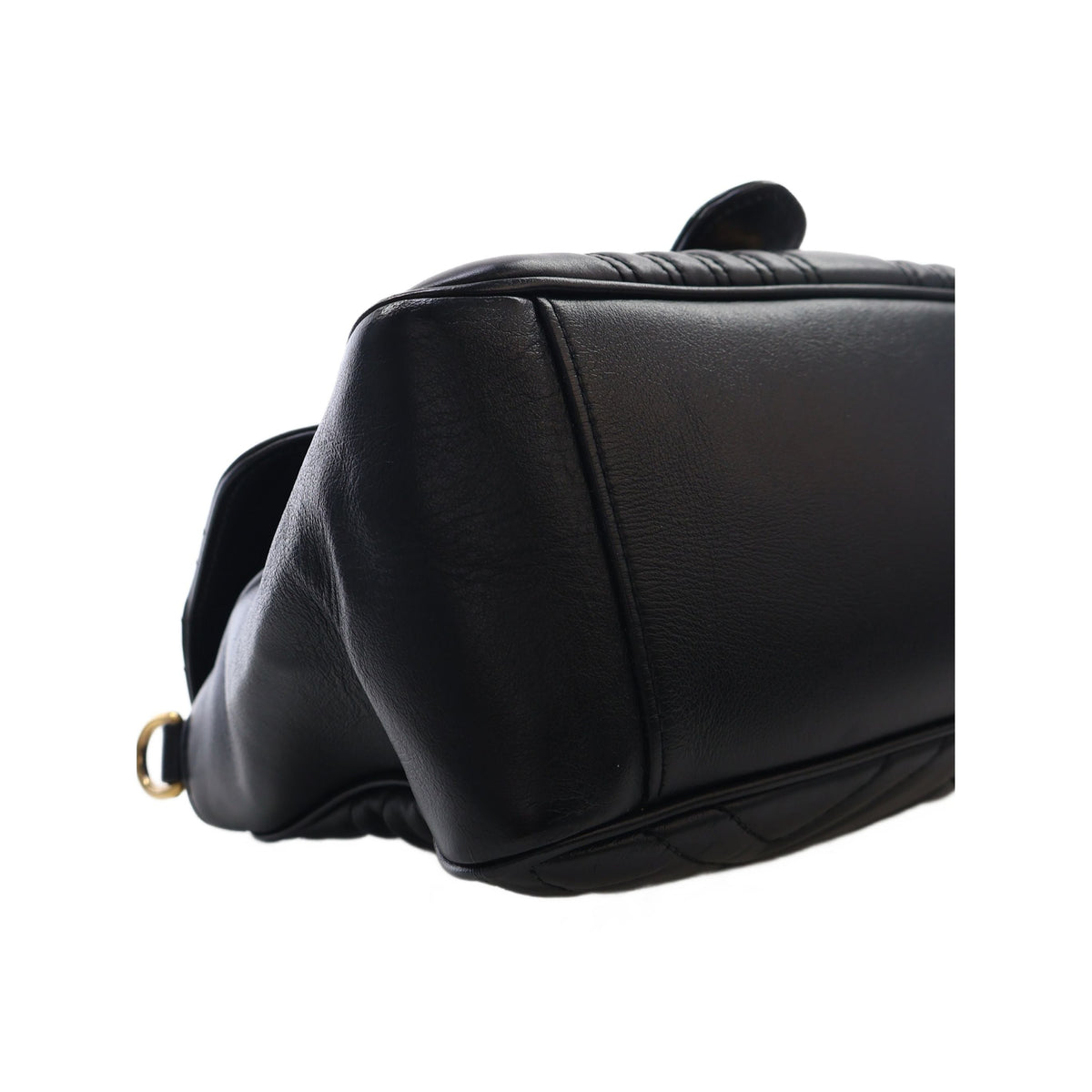 Gucci Small GG Marmont Matelasse Calfskin Top Handle Bag — Black