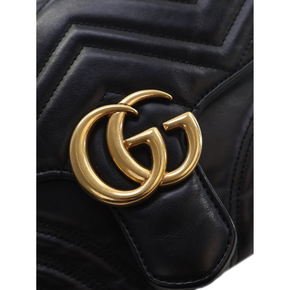 Gucci Small GG Marmont Matelasse Calfskin Top Handle Bag — Black