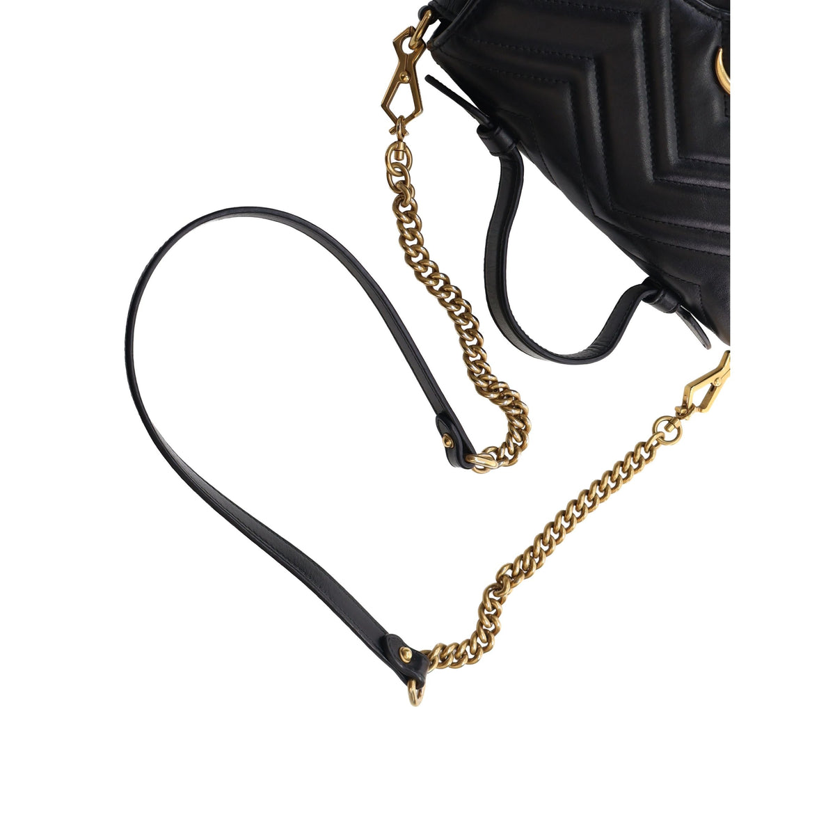 Gucci Small GG Marmont Matelasse Calfskin Top Handle Bag — Black