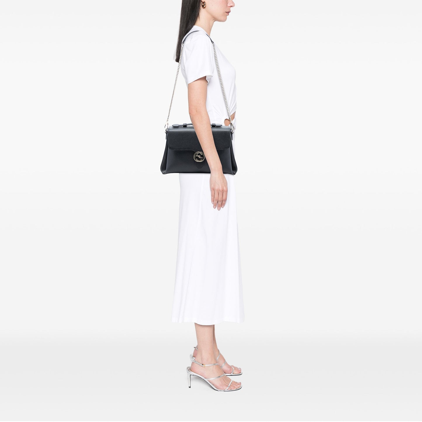 Gucci Medium Dollar Calf Interlocking G Satchel