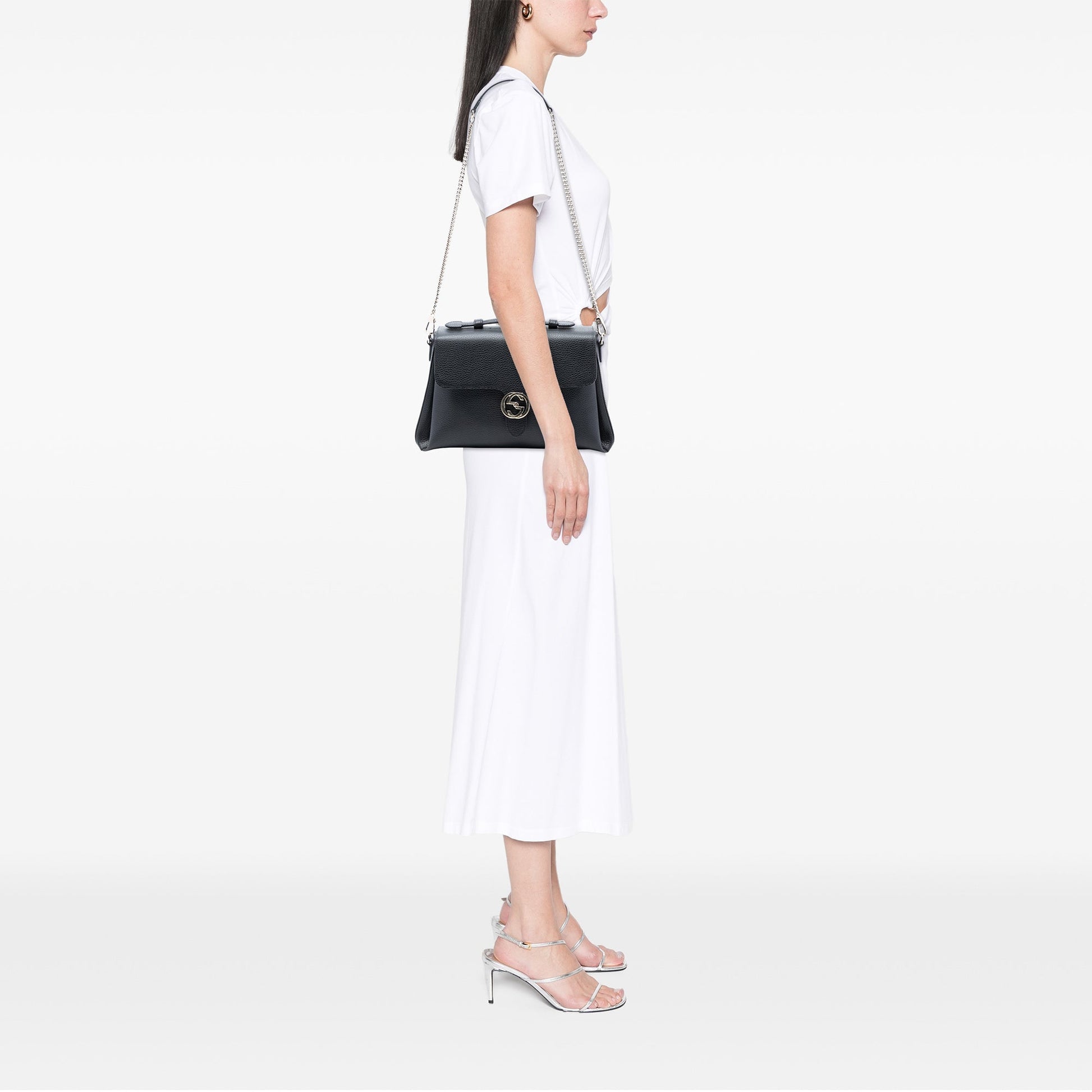 Gucci Medium Dollar Calf Interlocking G Satchel