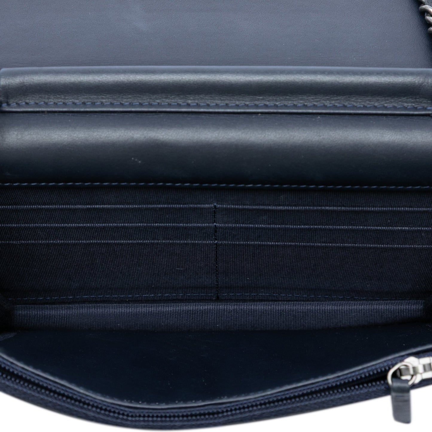 Chanel Printed Denim and Calfskin Gabrielle Wallet On Chain