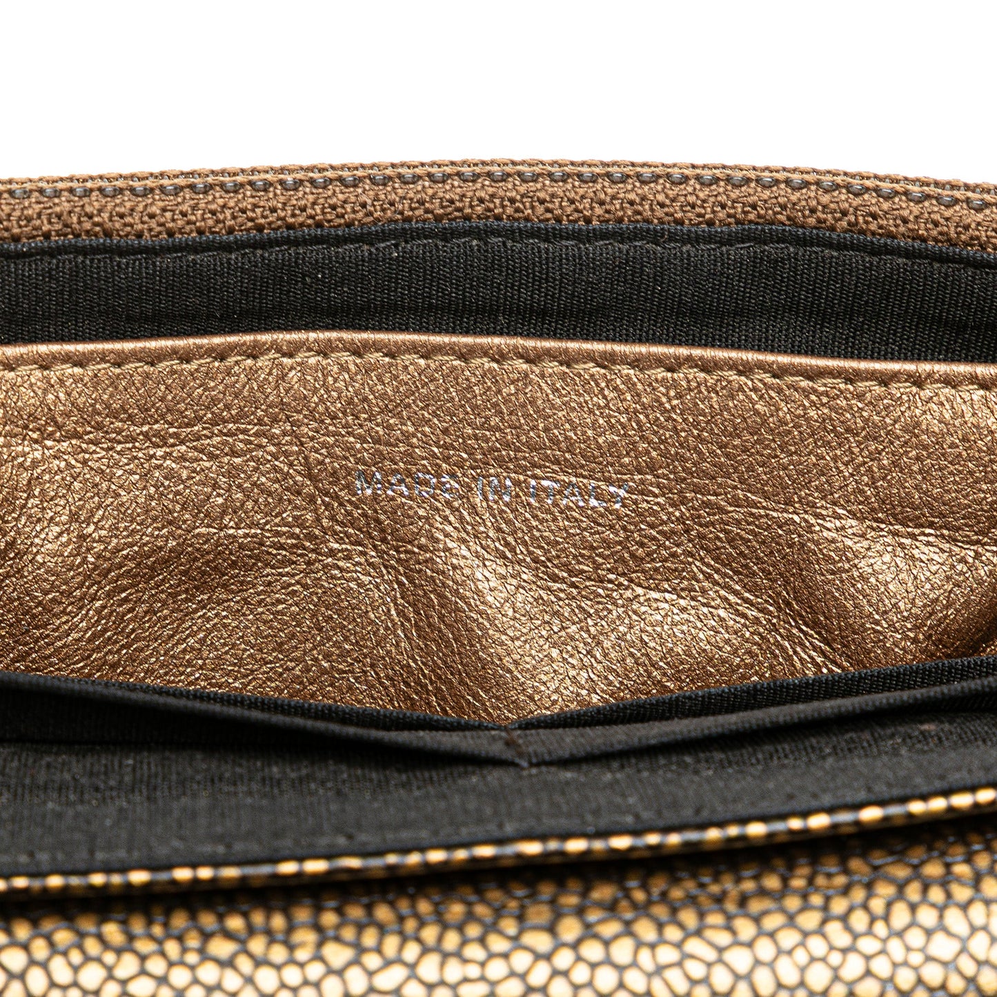 Chanel CC Metallic Caviar Half Moon Wallet on Chain