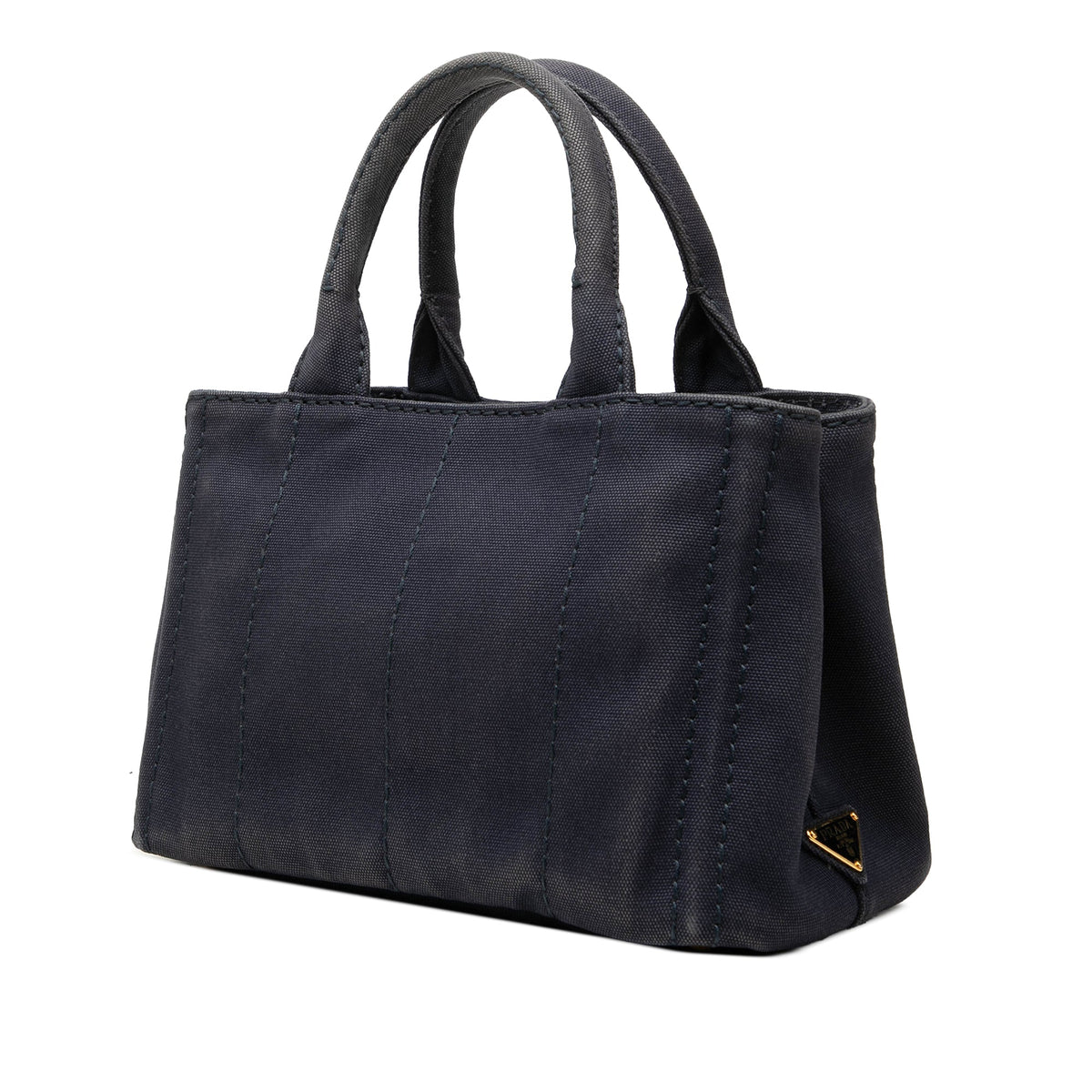 Prada Small Canvas Canapa Logo Tote — Blue