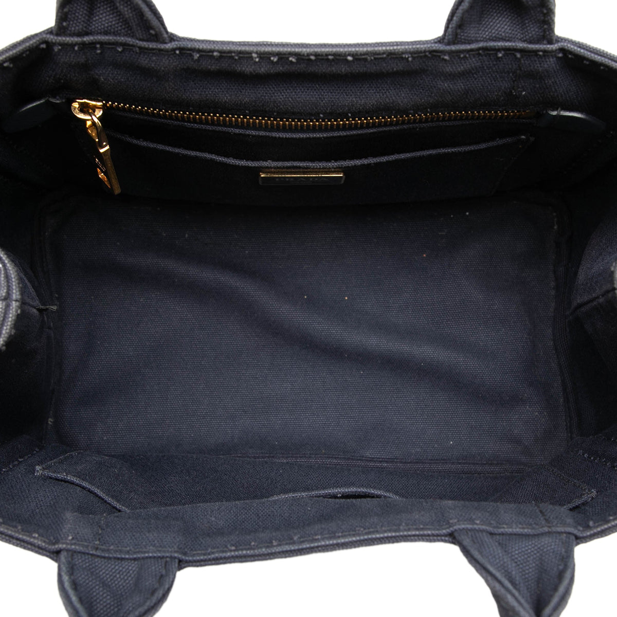 Prada Small Canvas Canapa Logo Tote — Blue