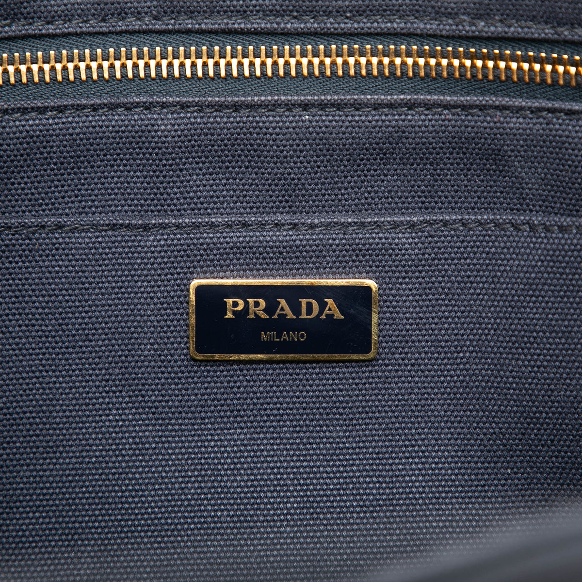 Prada Small Canvas Canapa Logo Tote — Blue