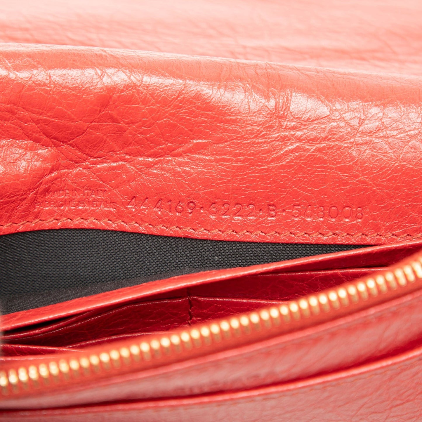 Balenciaga Chevre Motocross Metallic Edge Wallet on Chain