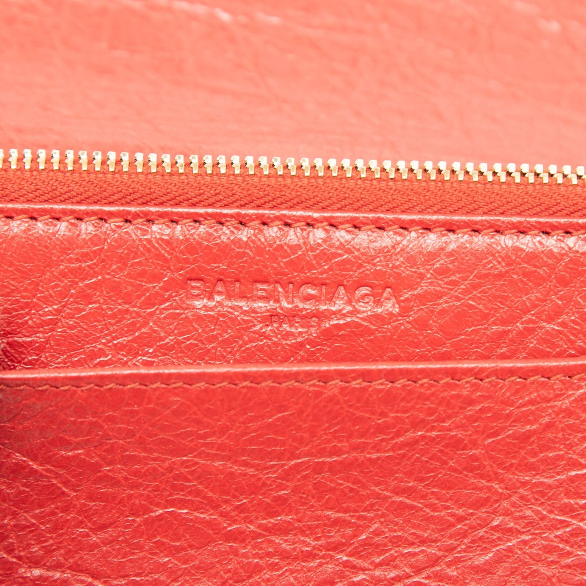 Balenciaga Chevre Motocross Metallic Edge Wallet on Chain