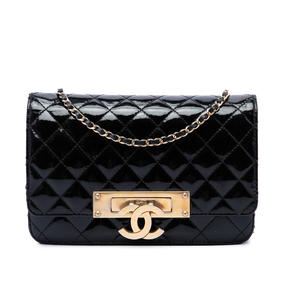 Chanel Quilted Patent Golden Class Wallet on Chain