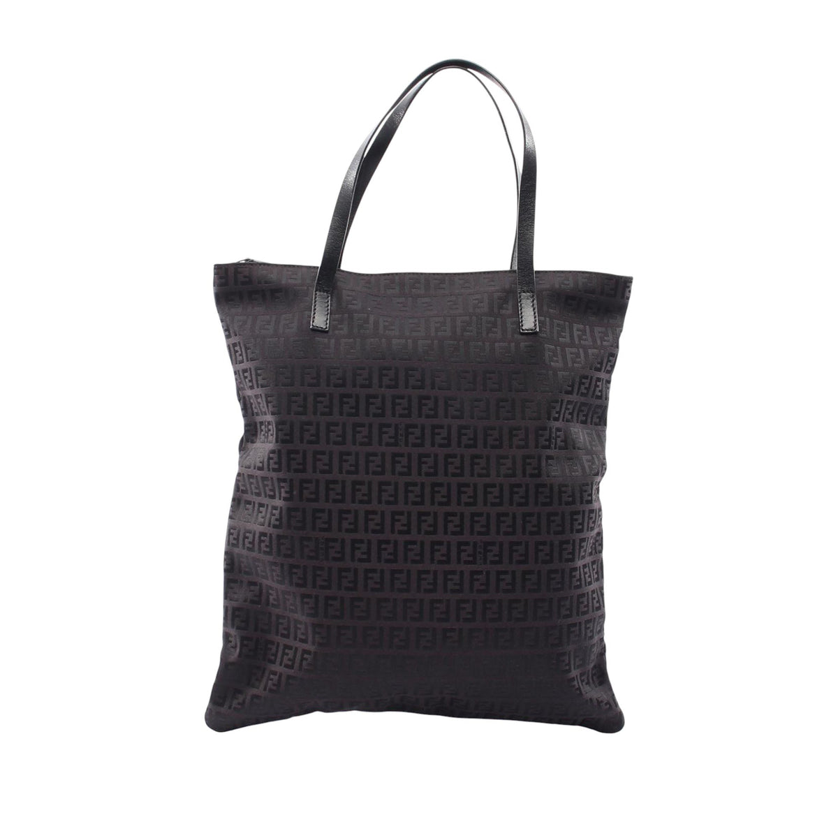 Fendi Zucchino Canvas Tote — Black