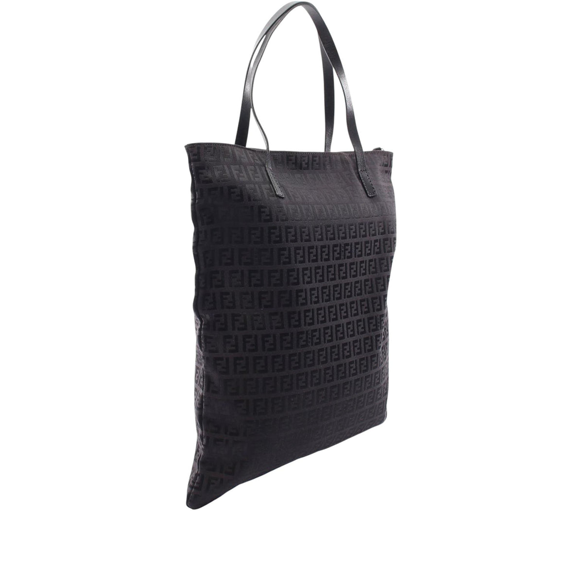 Fendi Zucchino Canvas Tote — Black