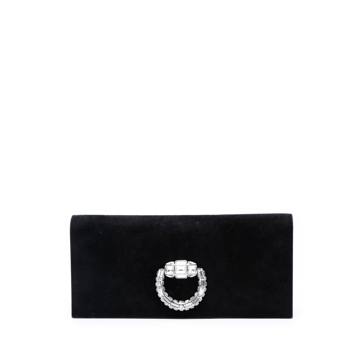 Gucci Suede Broadway Crystal Clutch