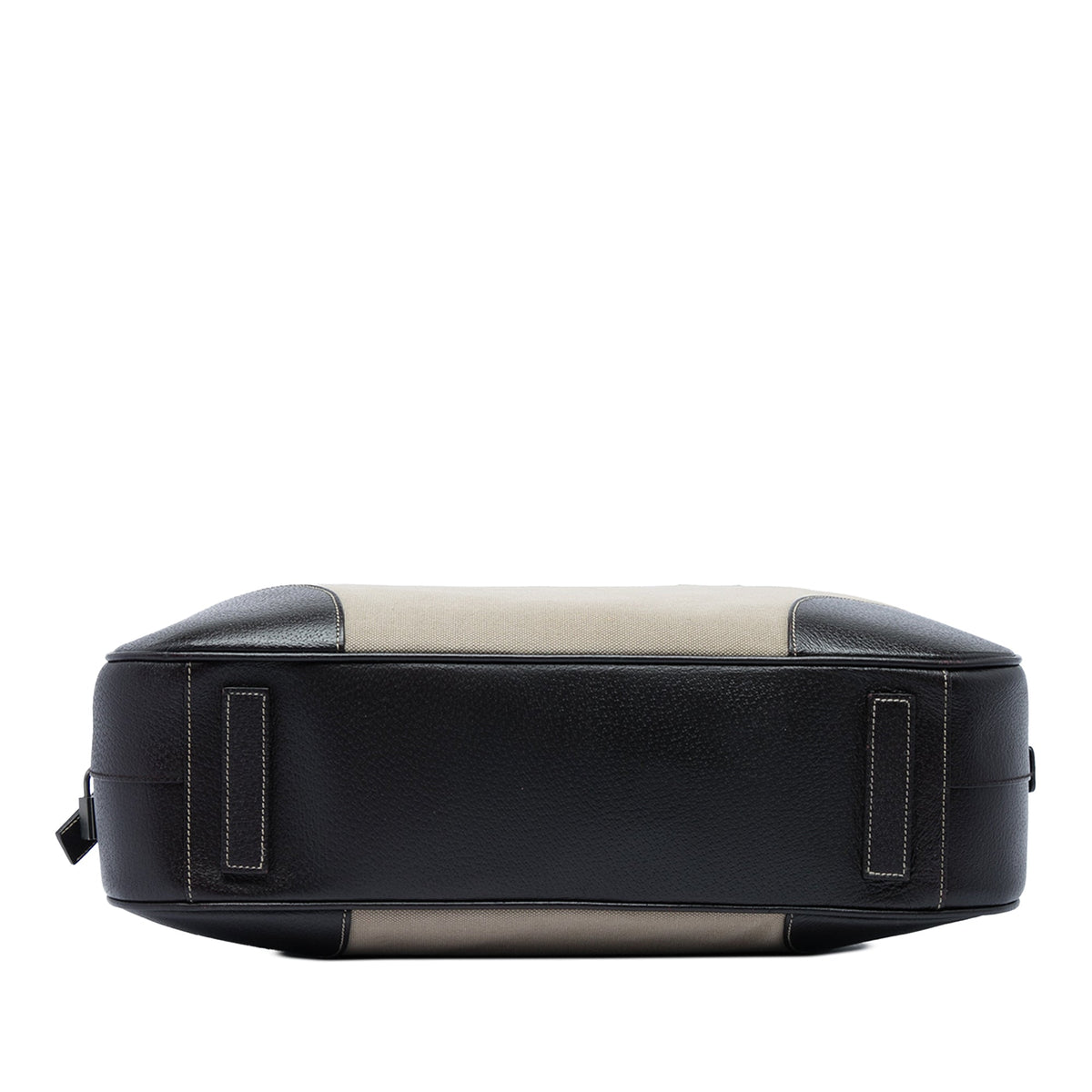 Prada Cinghiale Trimmed Canvas Canapa Bauletto Bag — Beige