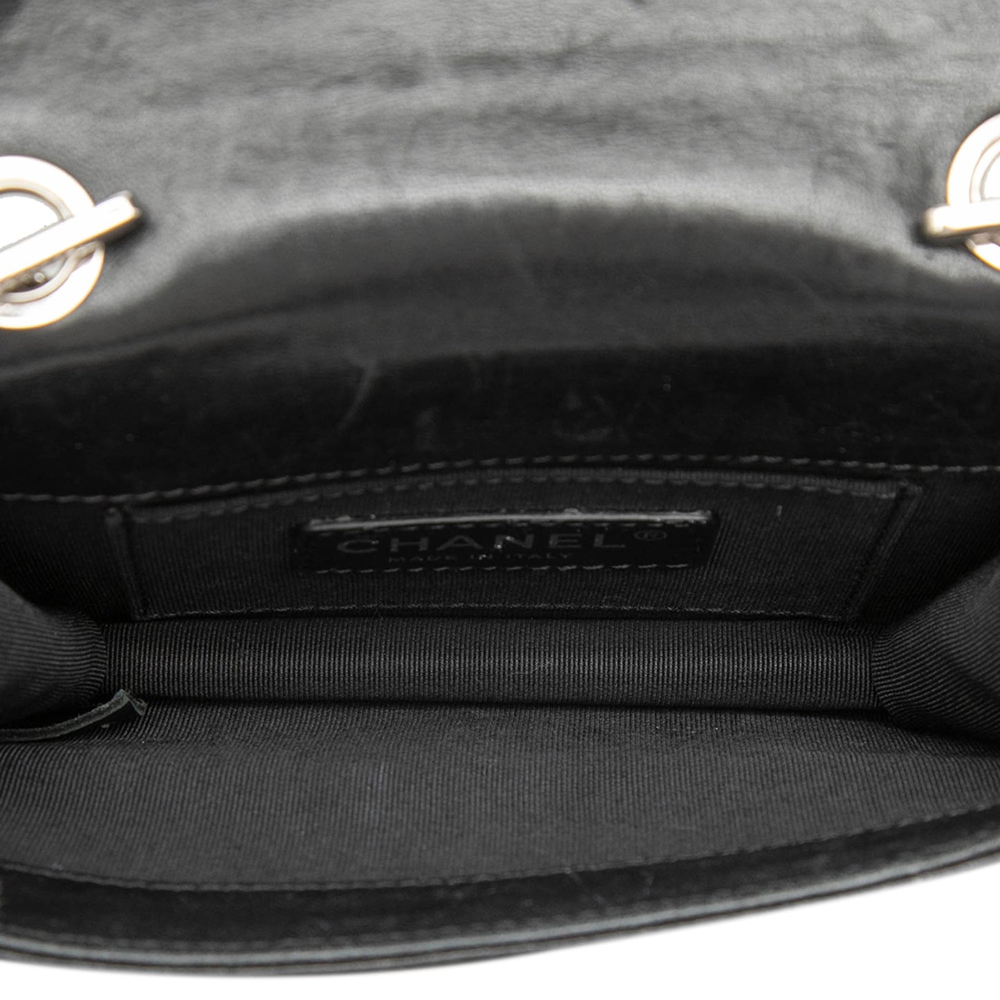 Chanel Mini Patent and Acrylic Striped Boy Brick Flap