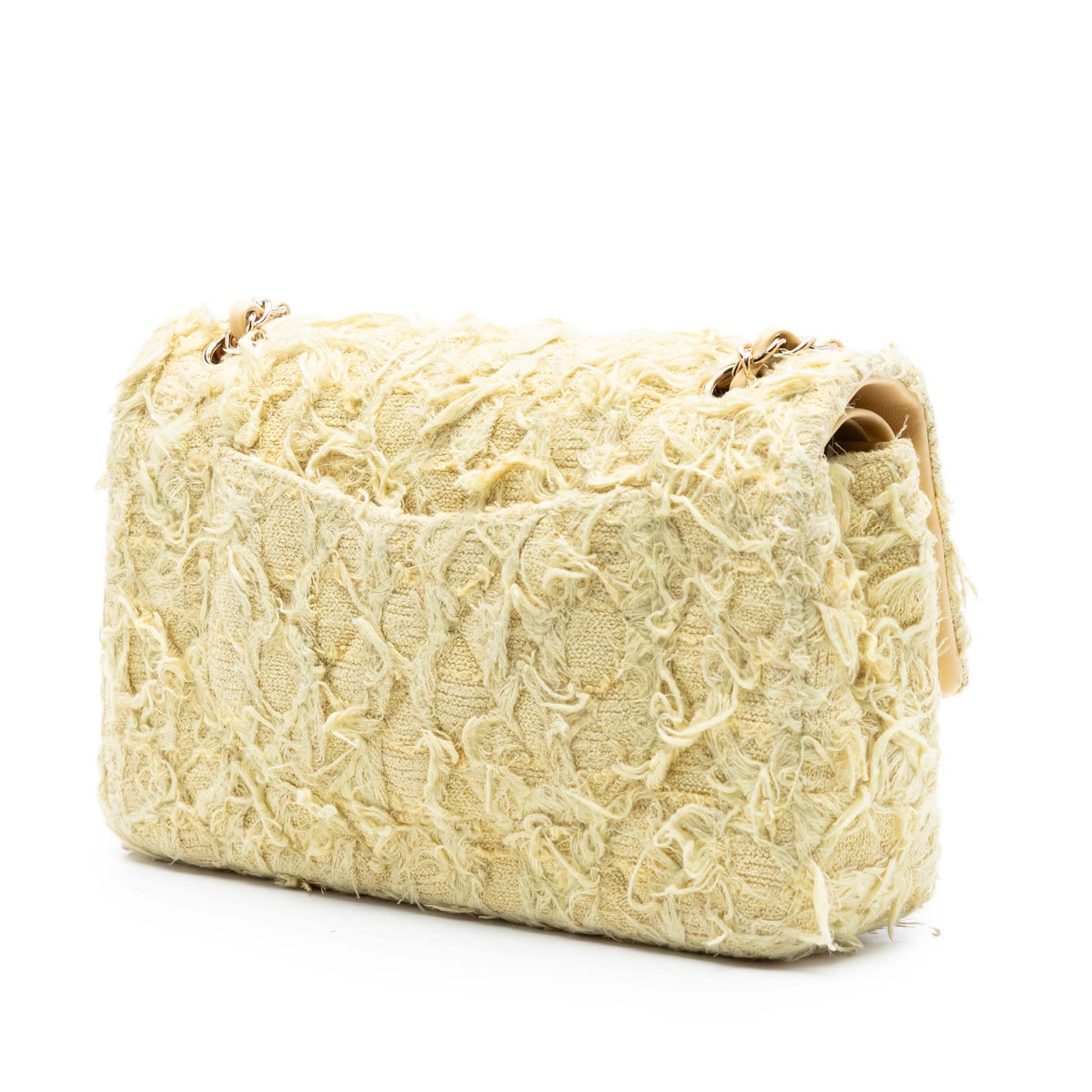 Chanel Medium Classic Fringed Tweed Double Flap