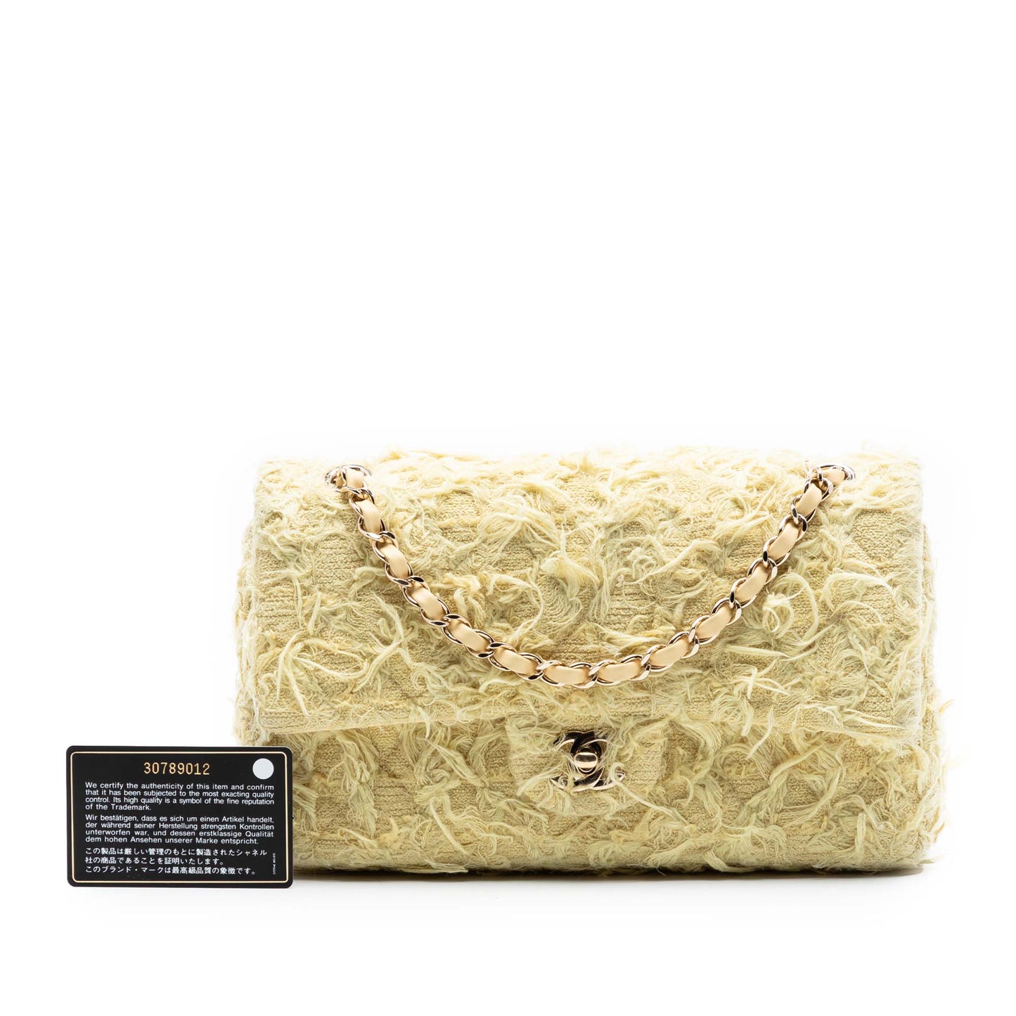 Chanel Medium Classic Fringed Tweed Double Flap