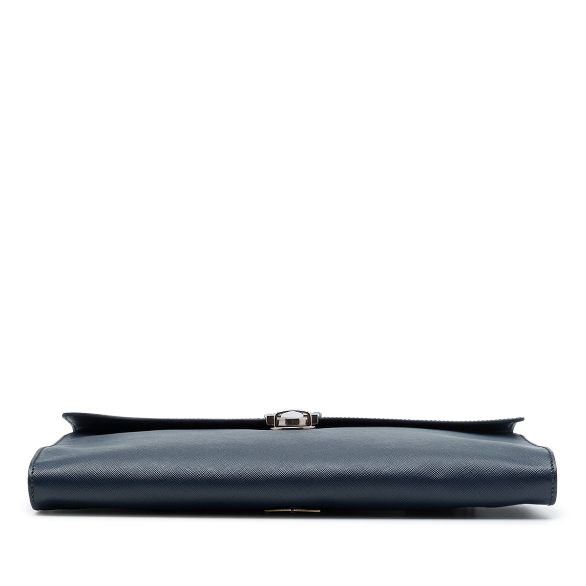 Prada Large Saffiano Lux Envelope Pushlock Clutch — Blue