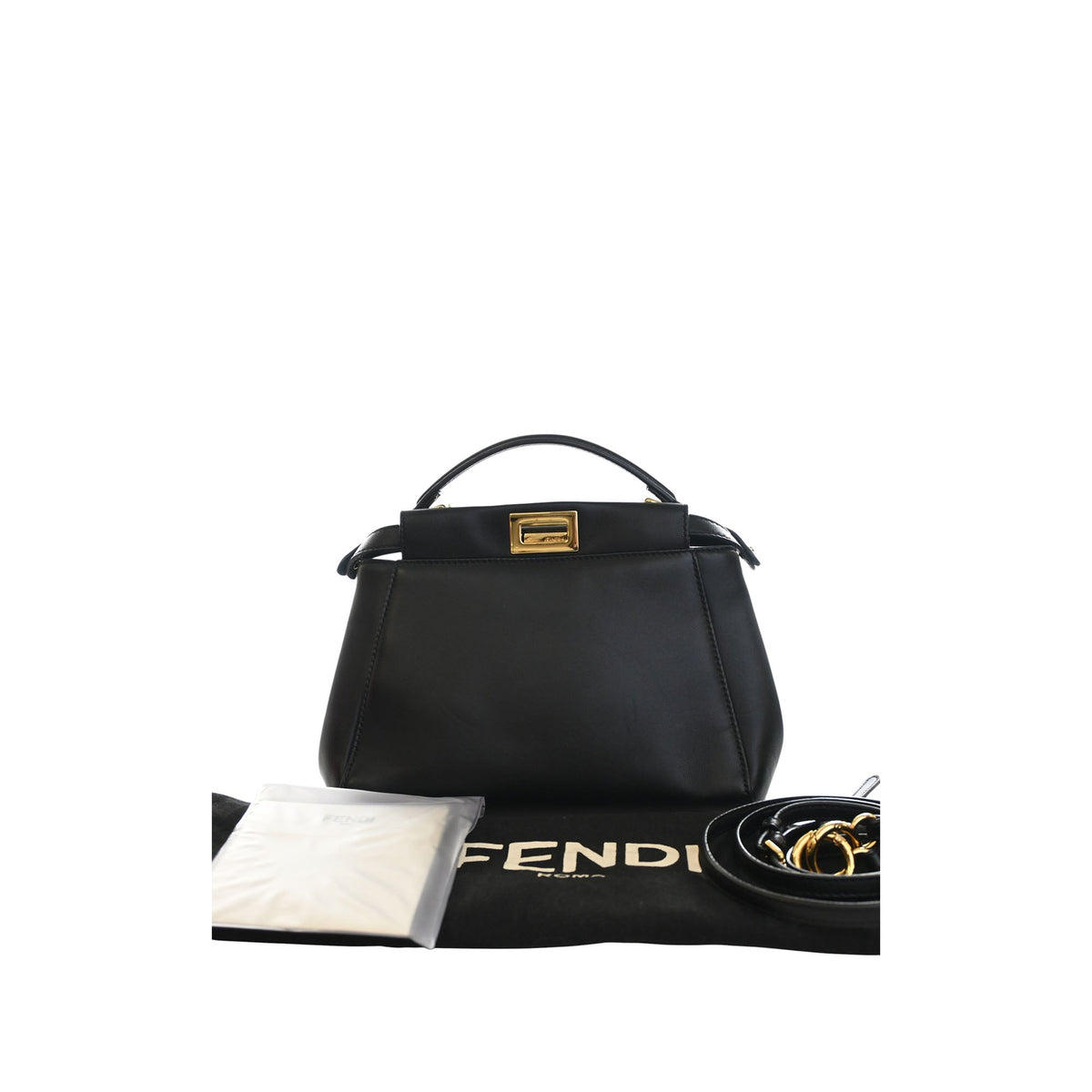 Fendi Mini Leather Peekaboo Iconic Satchel