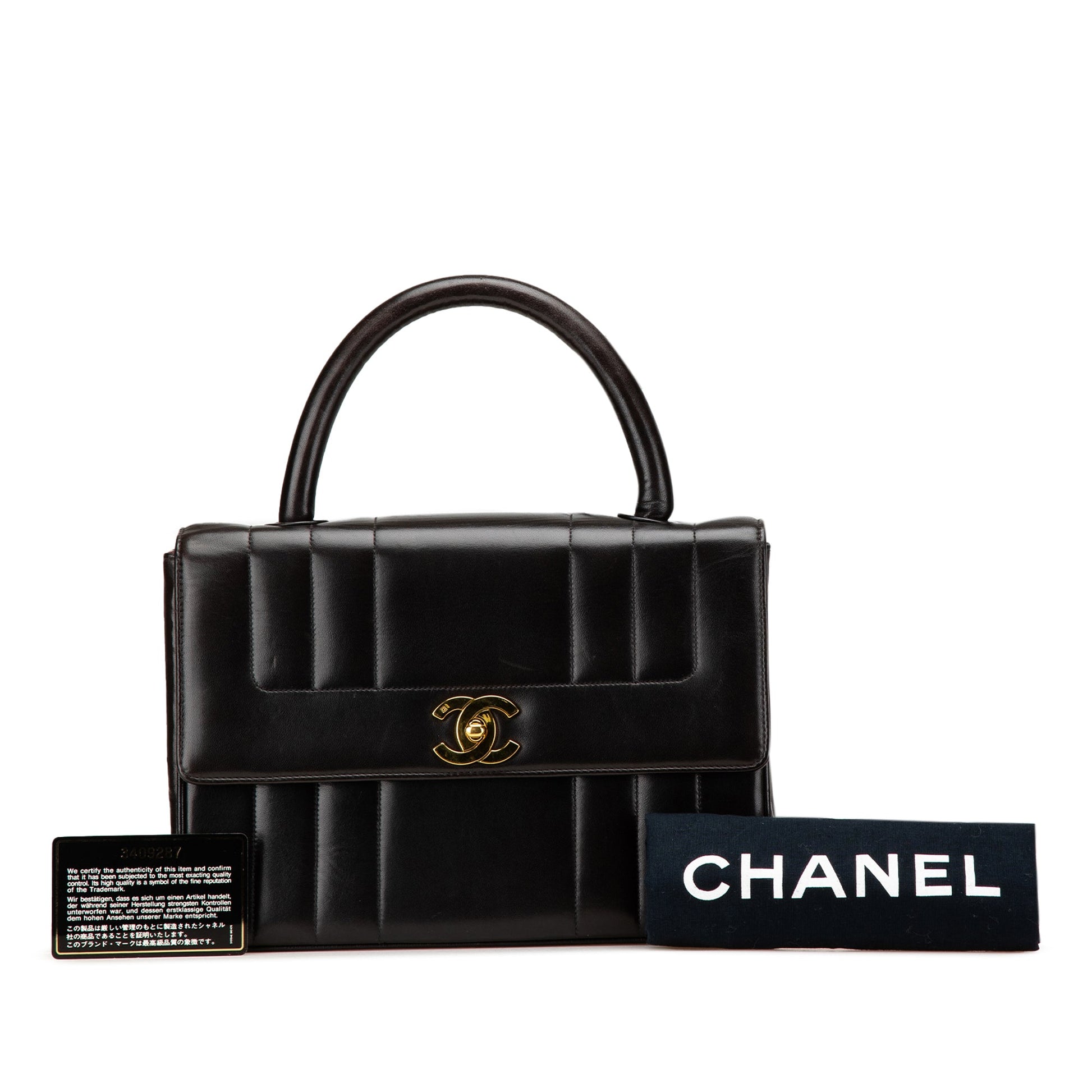 Chanel Lambskin Mademoiselle Kelly Top Handle Bag