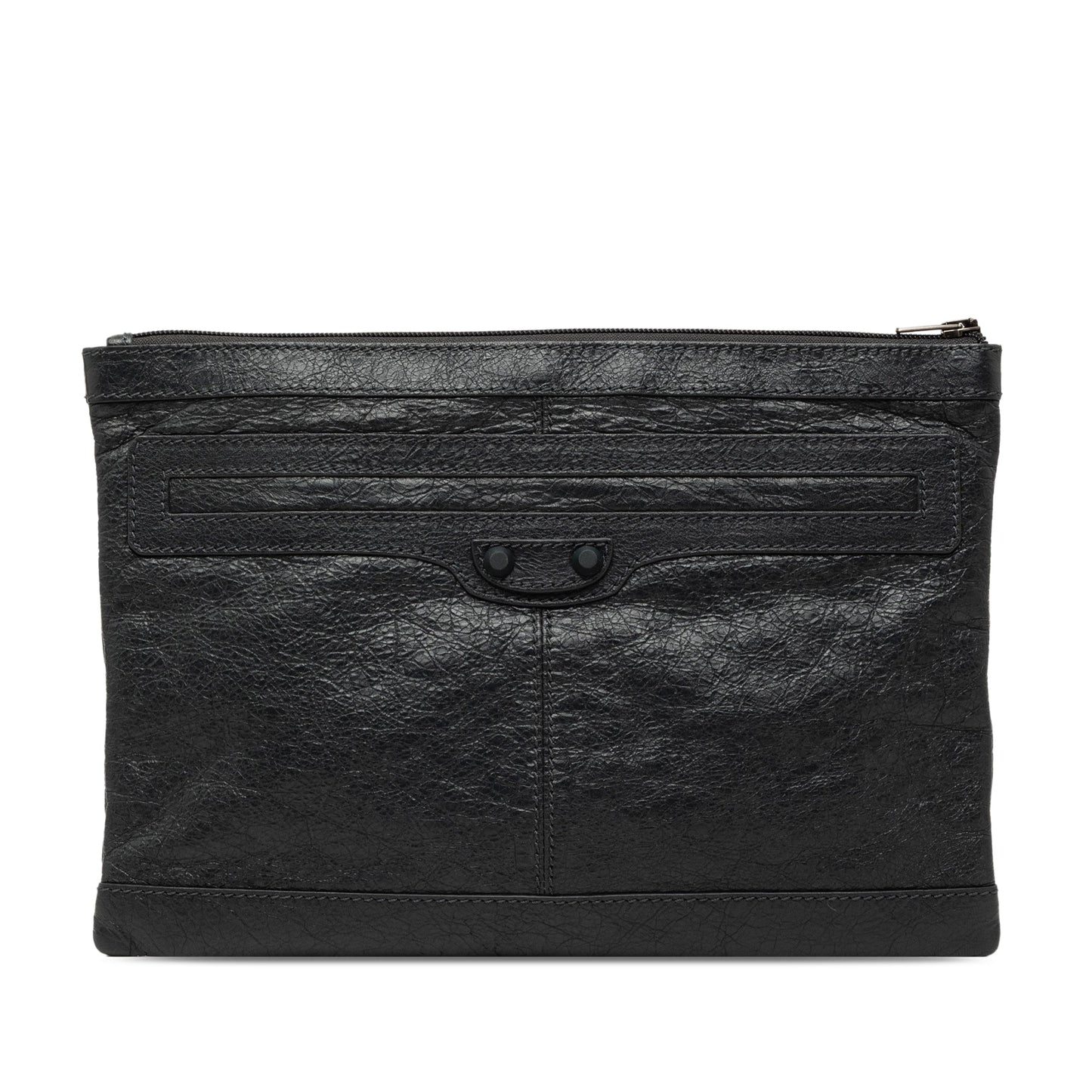 Balenciaga Lambskin Motocross Classic Clip Clutch