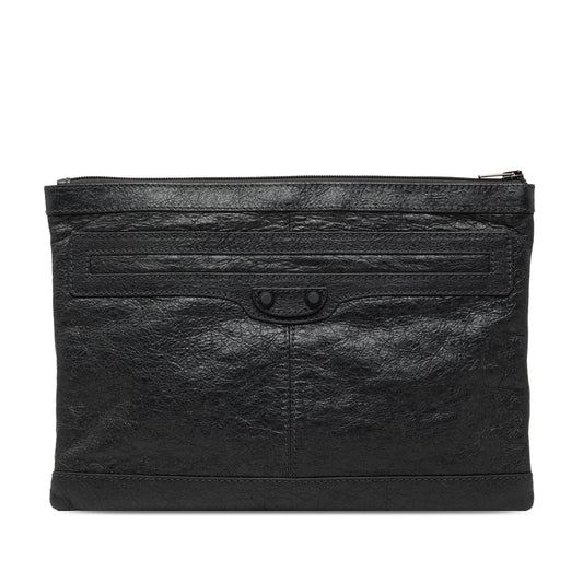 Balenciaga Lambskin Motocross Classic Clip Clutch