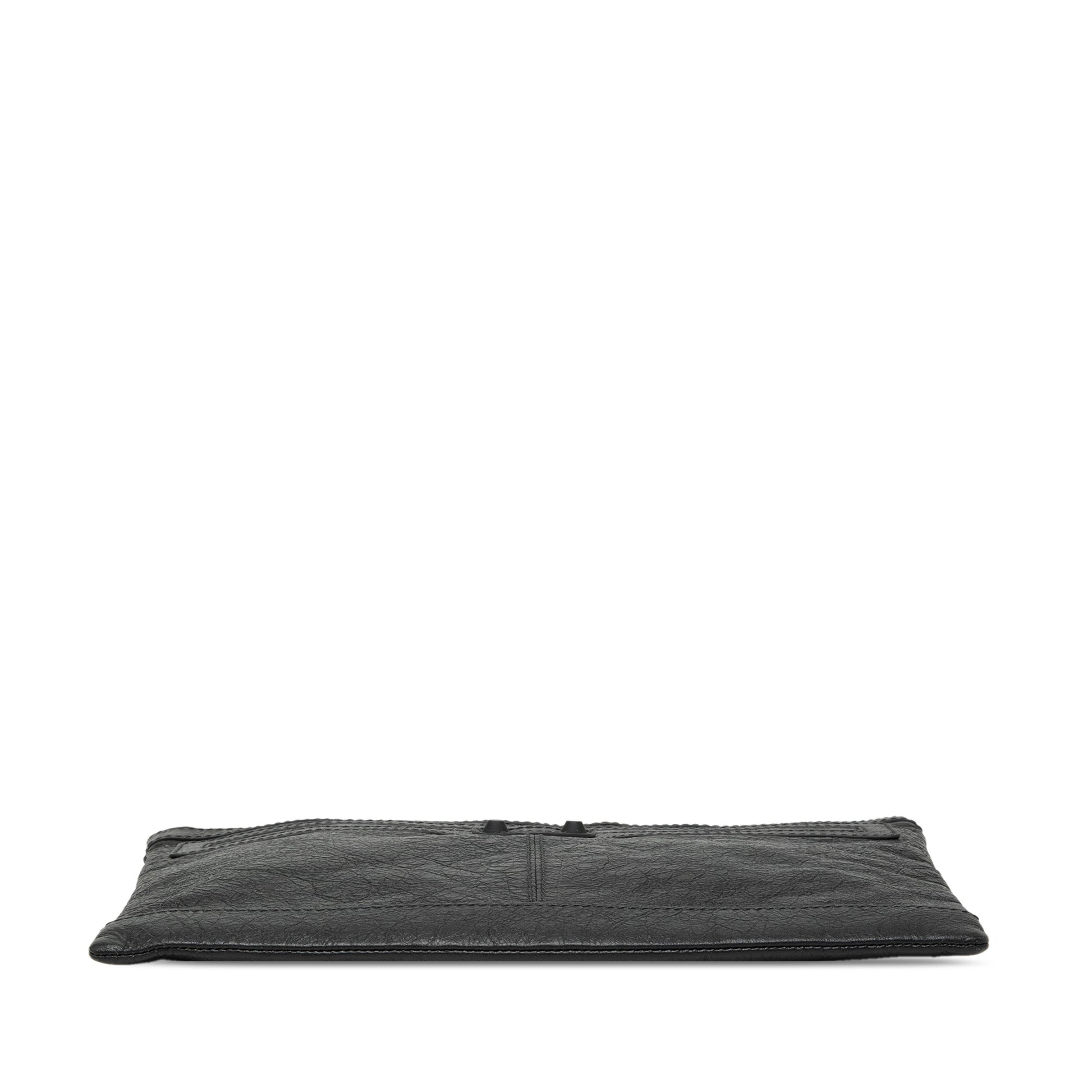 Balenciaga Lambskin Motocross Classic Clip Clutch
