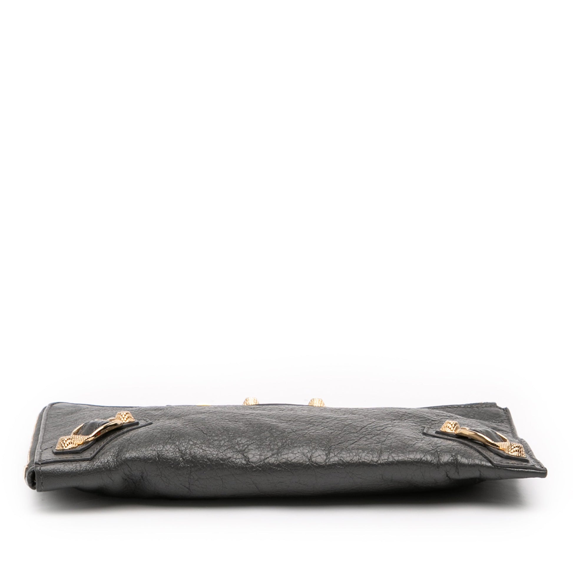 Balenciaga Lambskin Motocross Giant 12 Zip Around Flat Clutch