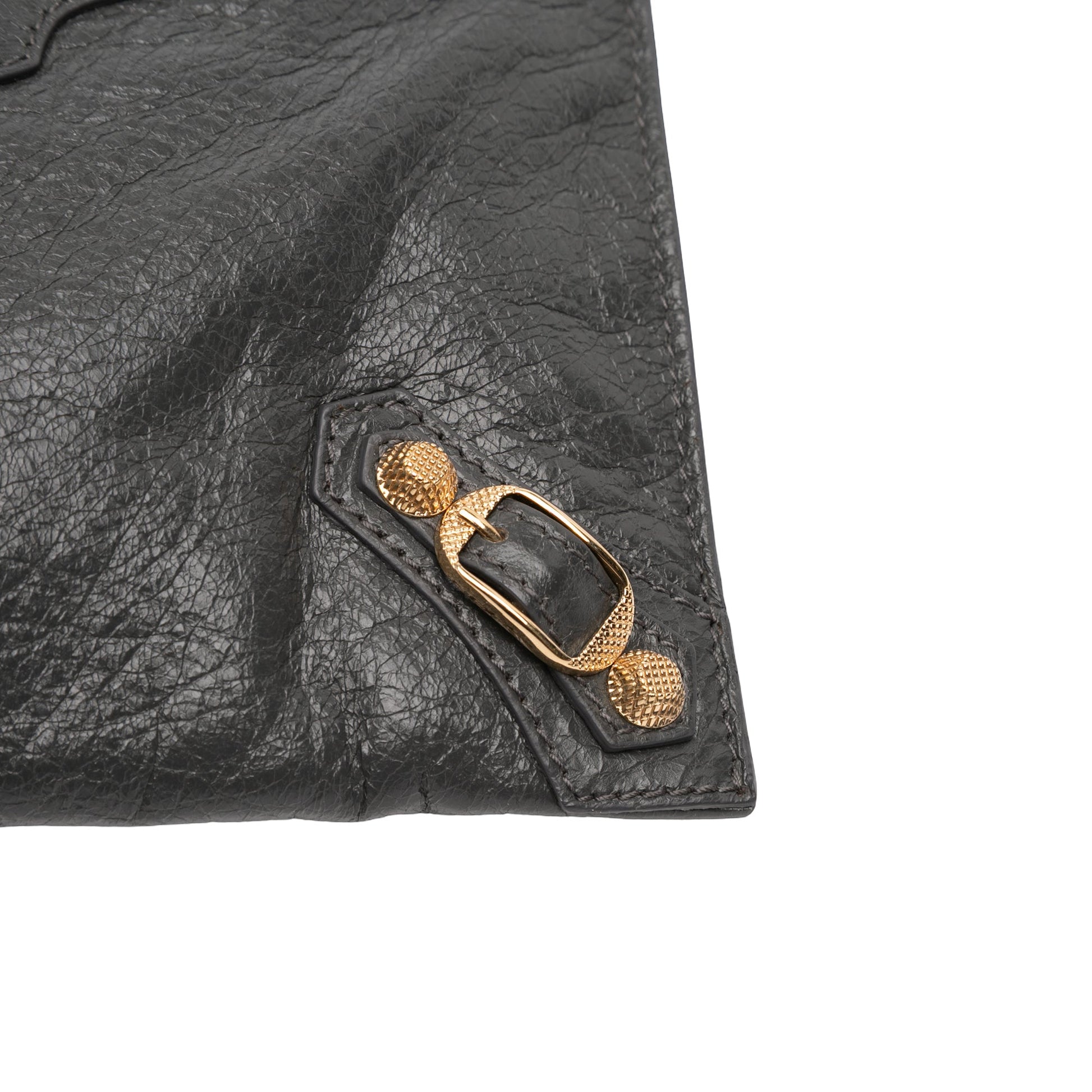 Balenciaga Lambskin Motocross Giant 12 Zip Around Flat Clutch