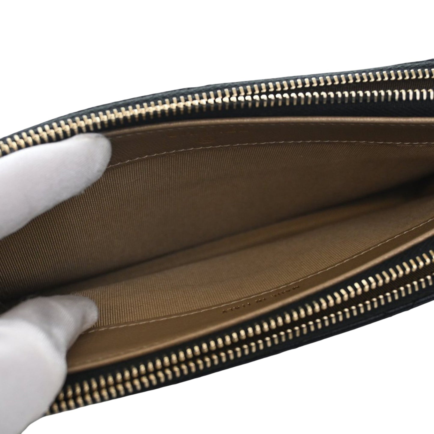 CC Quilted Goatskin Chic Pearls Double Zip Clutch With Chain
