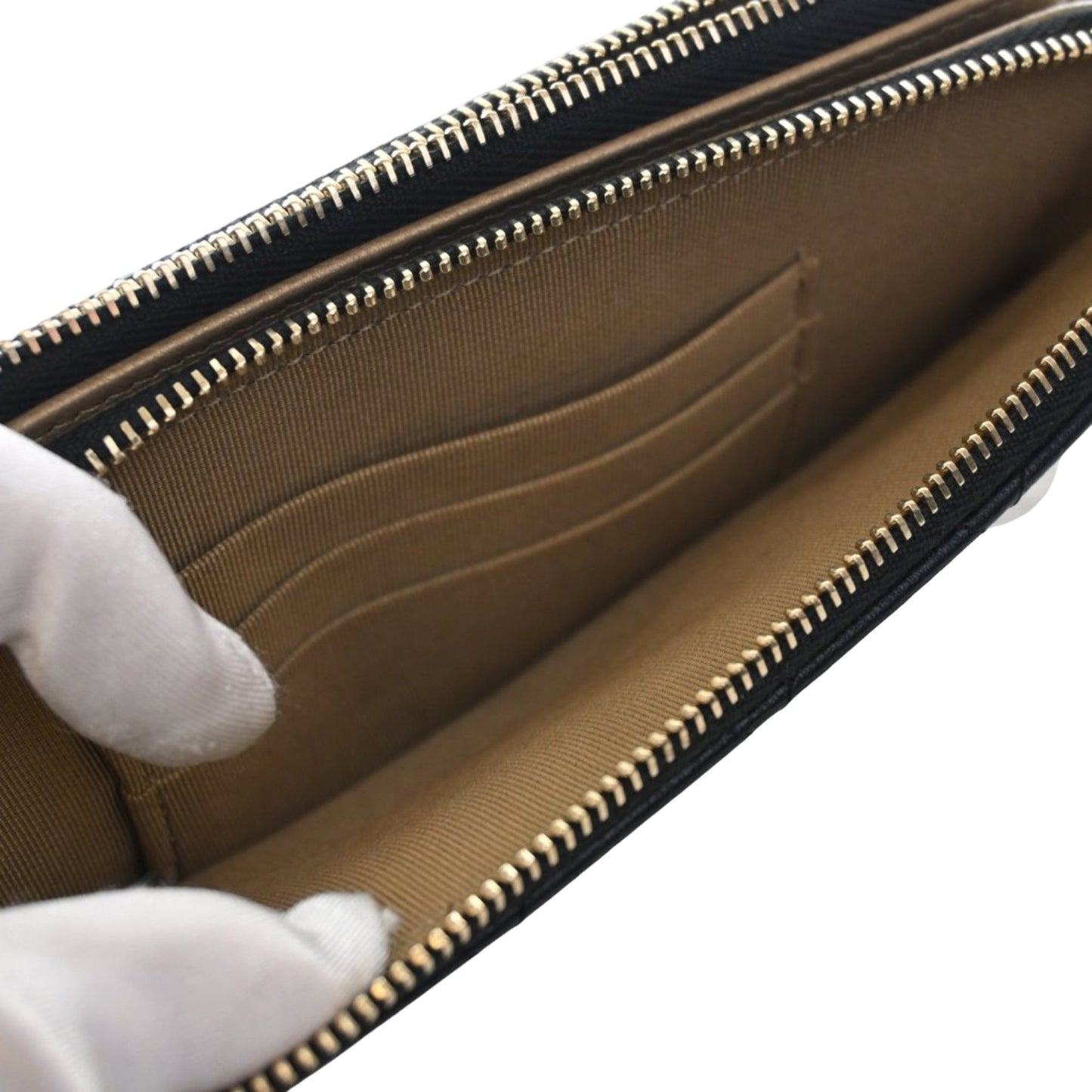 CC Quilted Goatskin Chic Pearls Double Zip Clutch With Chain