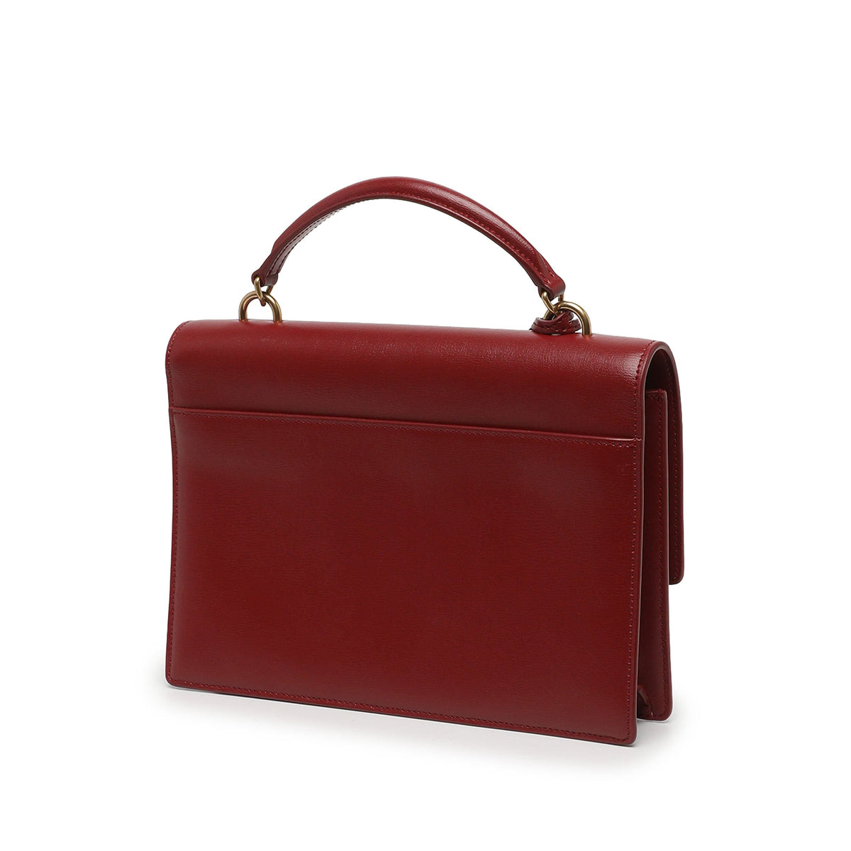 Saint Laurent Large Calfskin Monogram Sunset Top Handle Bag — Red