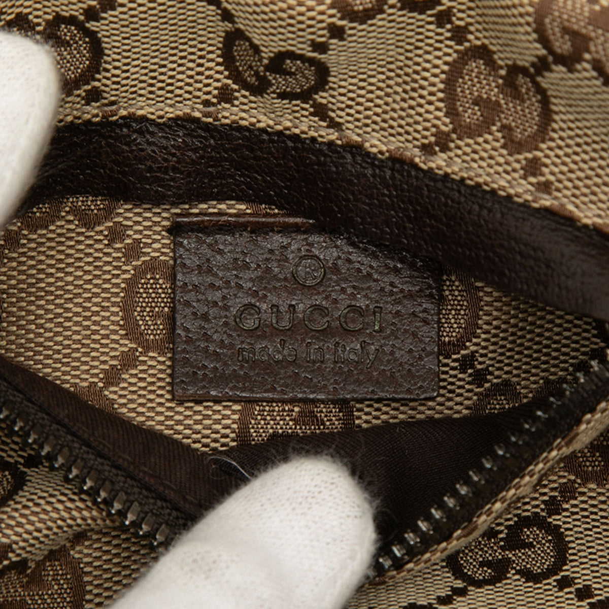 Gucci GG Canvas Web Double Pocket Belt Bag — Beige