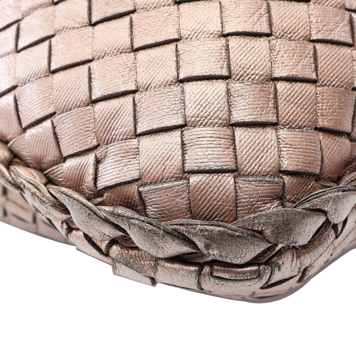 Bottega Veneta Medium Metallic Nappa Intrecciato Veneta Hobo — Brown