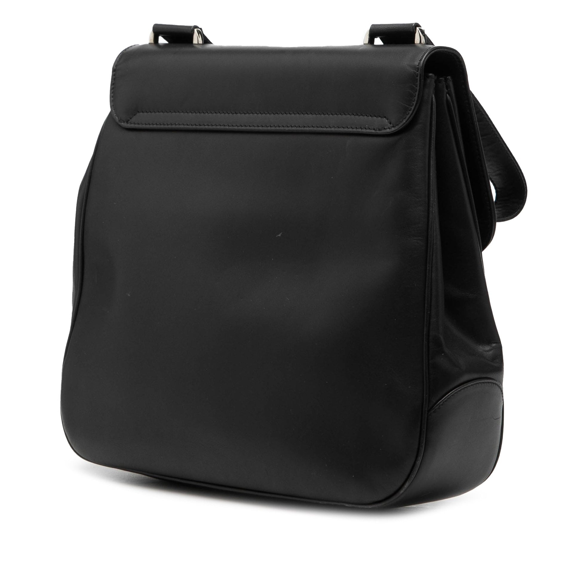 Ferragamo Leather Double Gancini Shoulder Bag