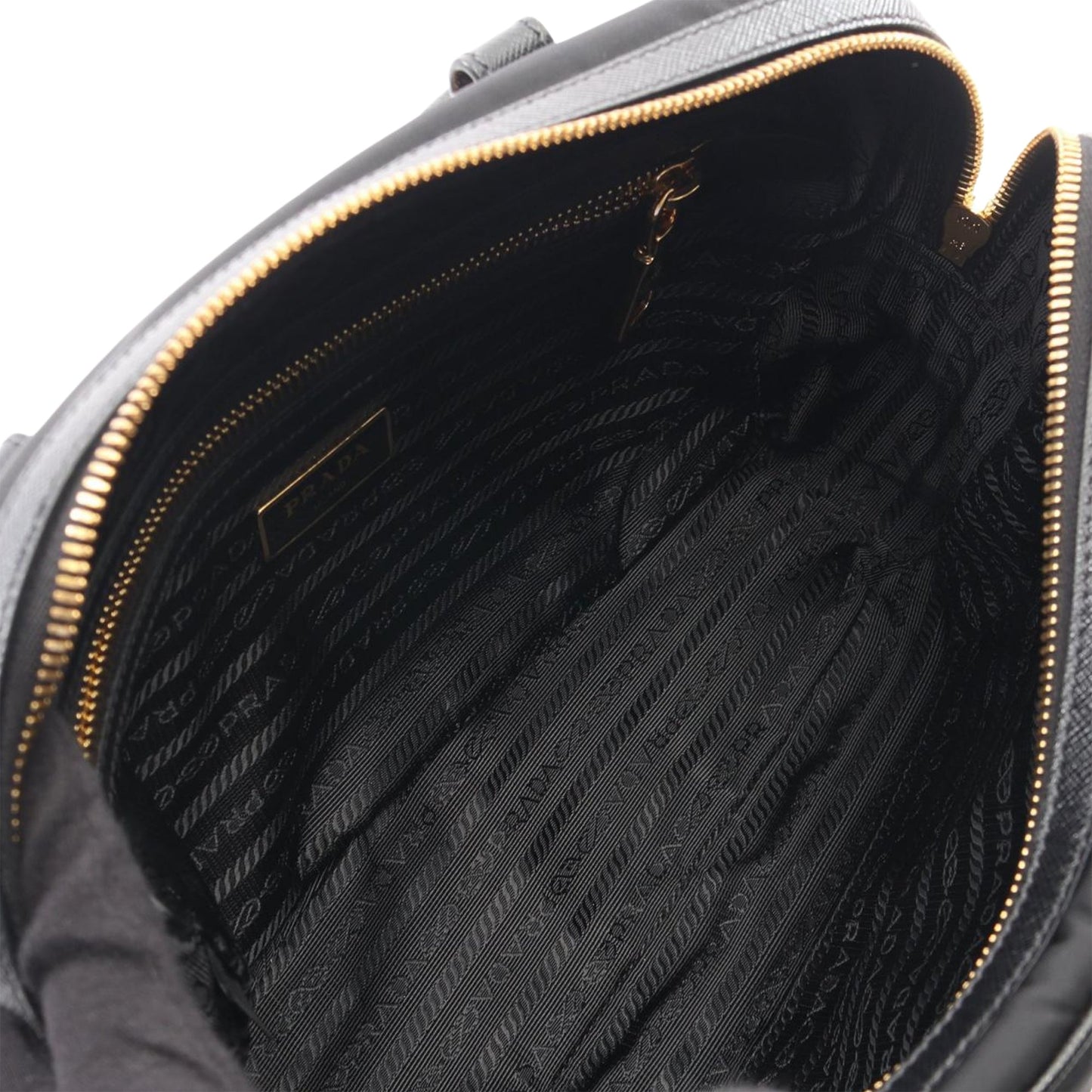 Prada Saffiano Trimmed Tessuto Satchel