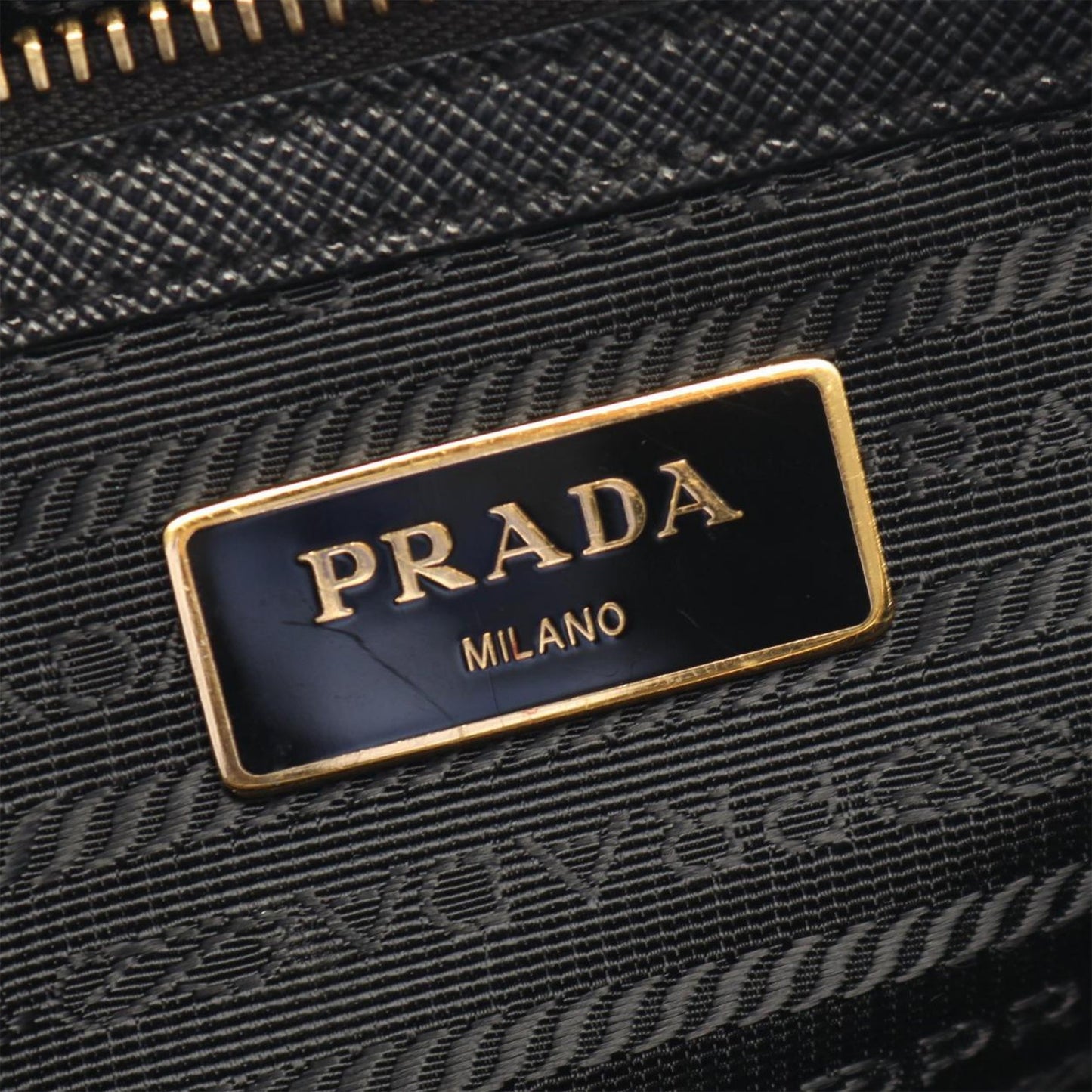 Prada Saffiano Trimmed Tessuto Satchel