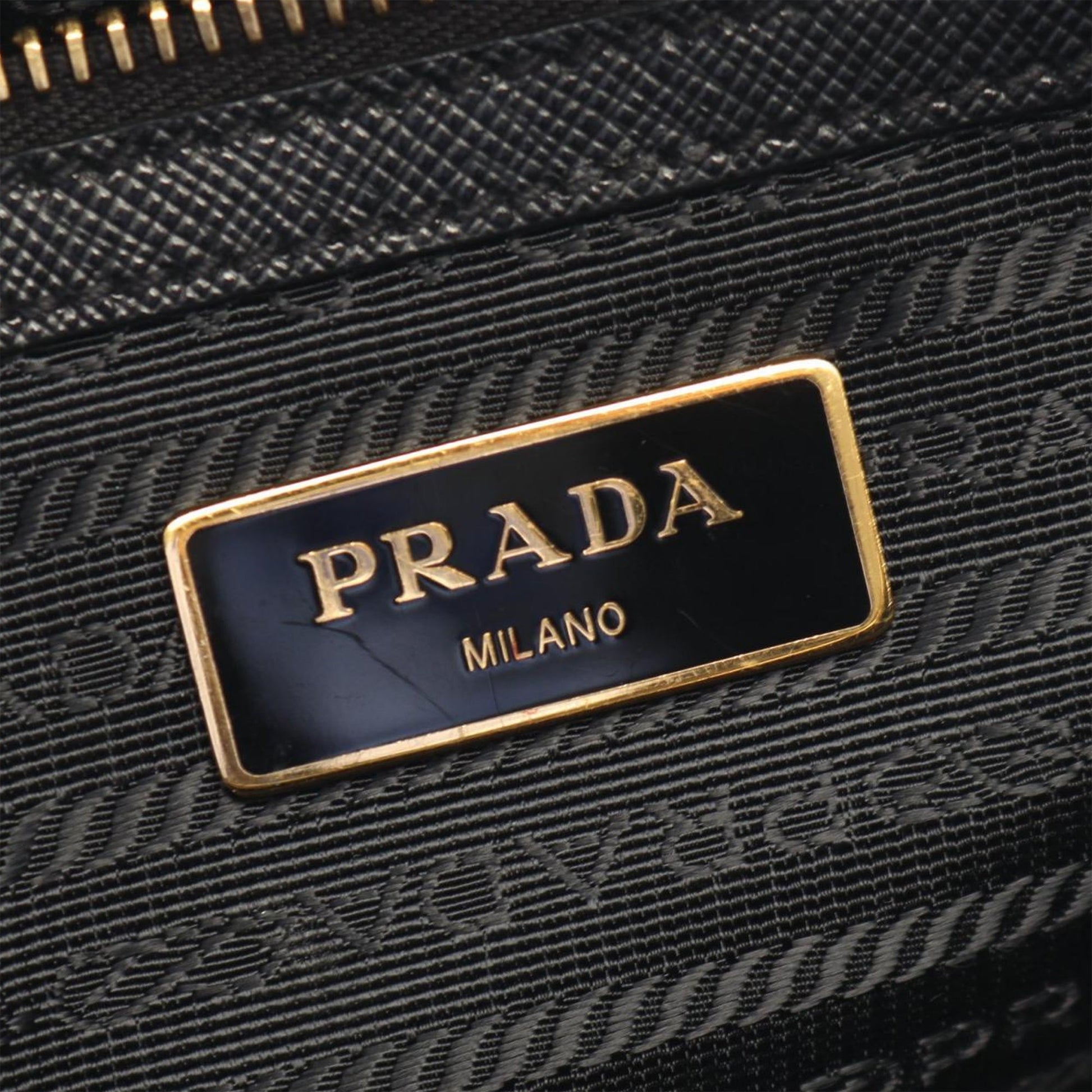 Prada Saffiano Trimmed Tessuto Satchel