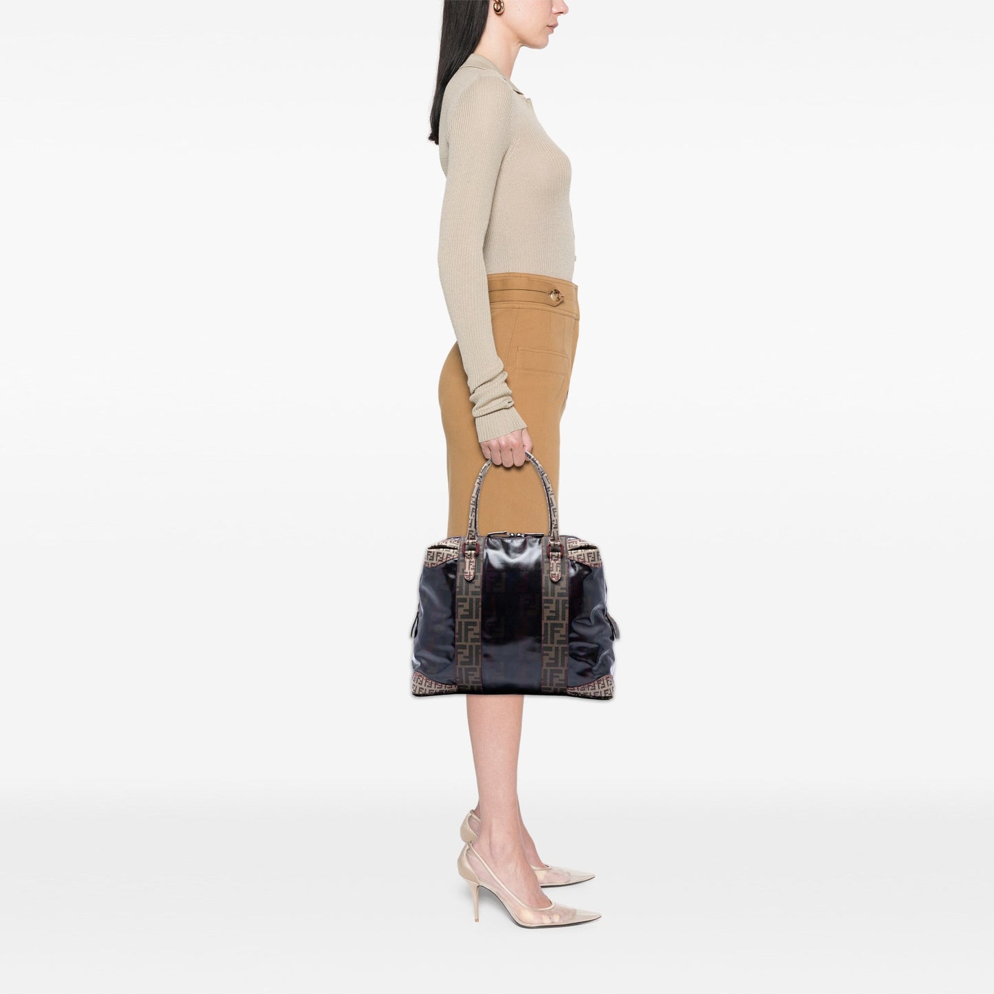 Fendi Large Zucca Coated Canvas B Mix Tote