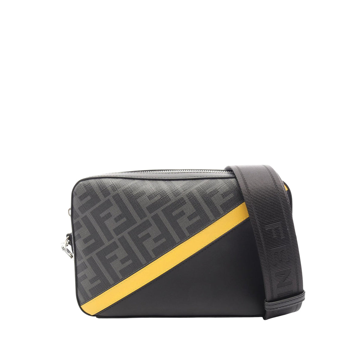 Fendi Fendi Diagonal Camera Case Crossbody Bag — Black