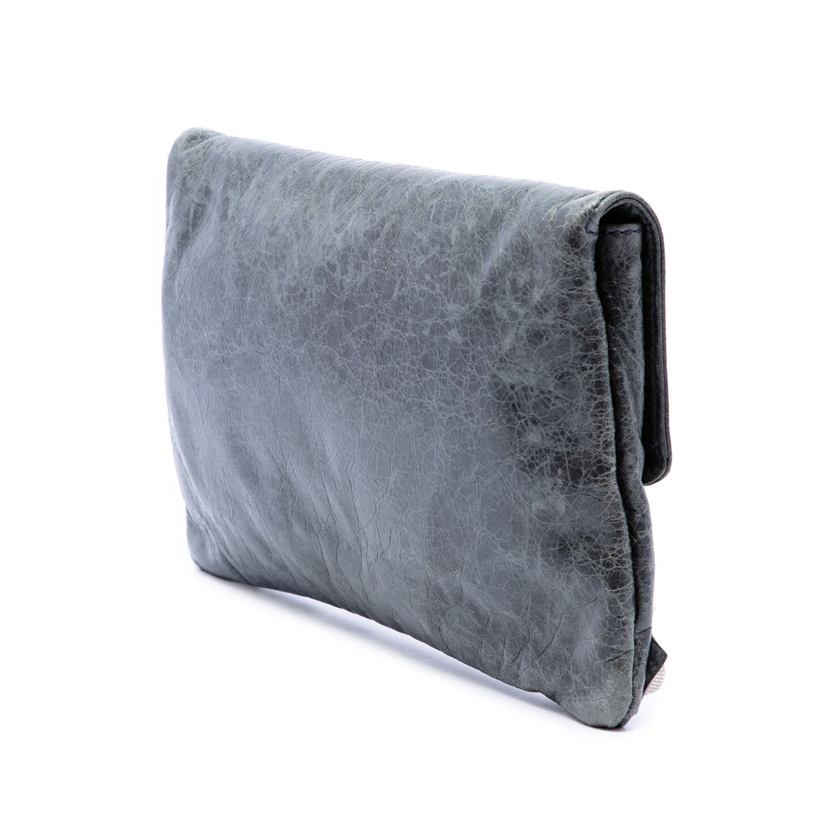 Balenciaga Lambskin Motocross Giant 21 Envelope Clutch — Gray