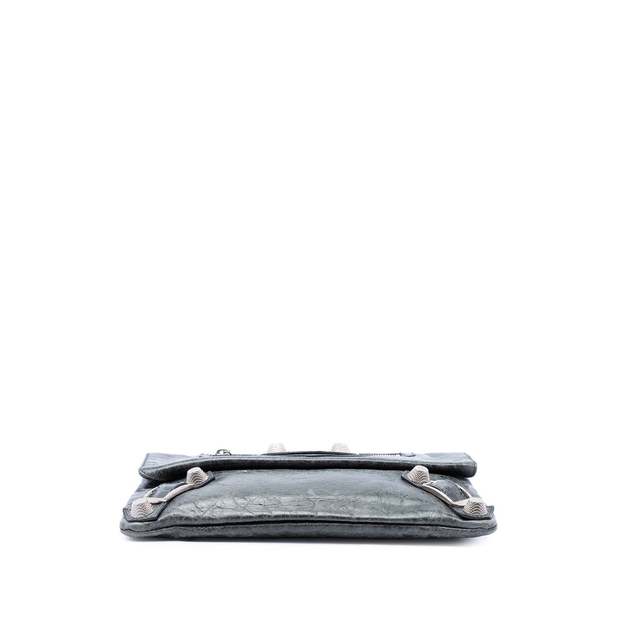 Balenciaga Lambskin Motocross Giant 21 Envelope Clutch — Gray
