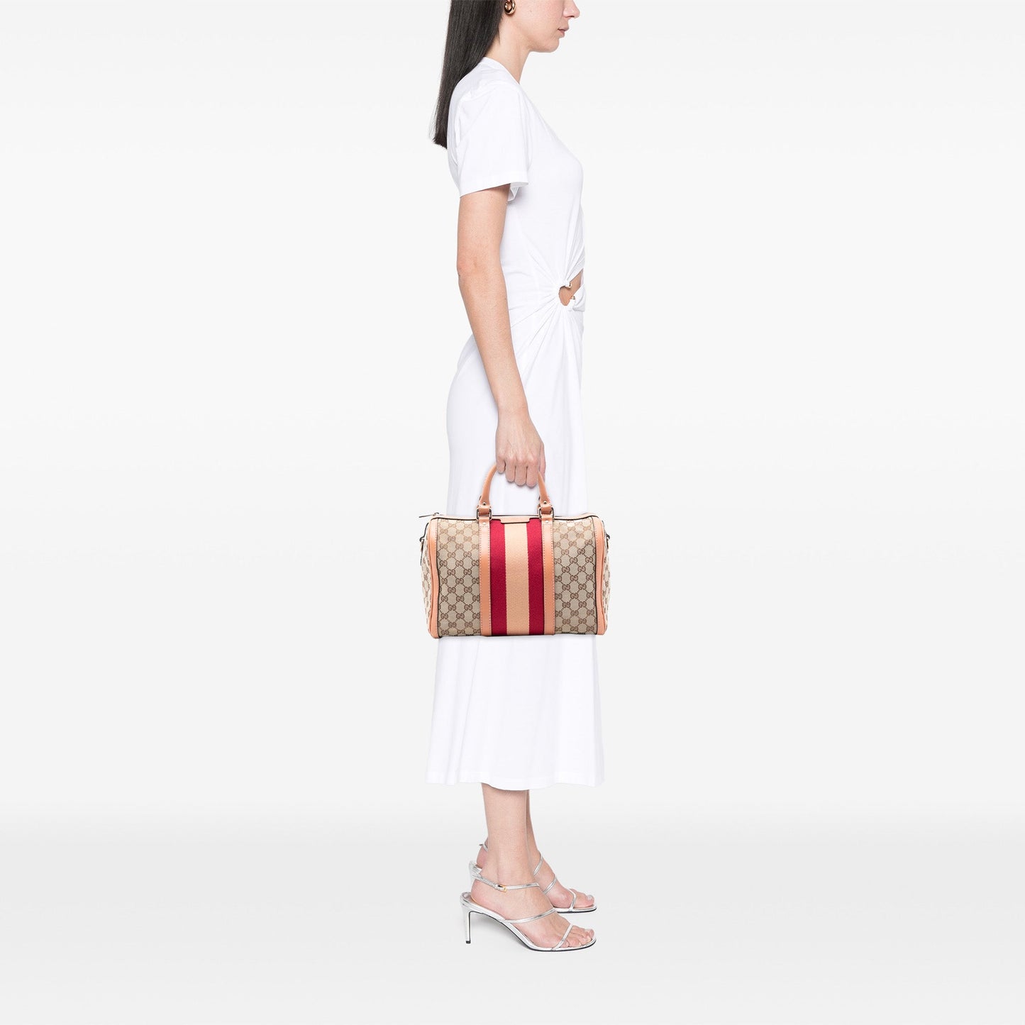 Gucci Medium GG Canvas Web Joy Boston Bag
