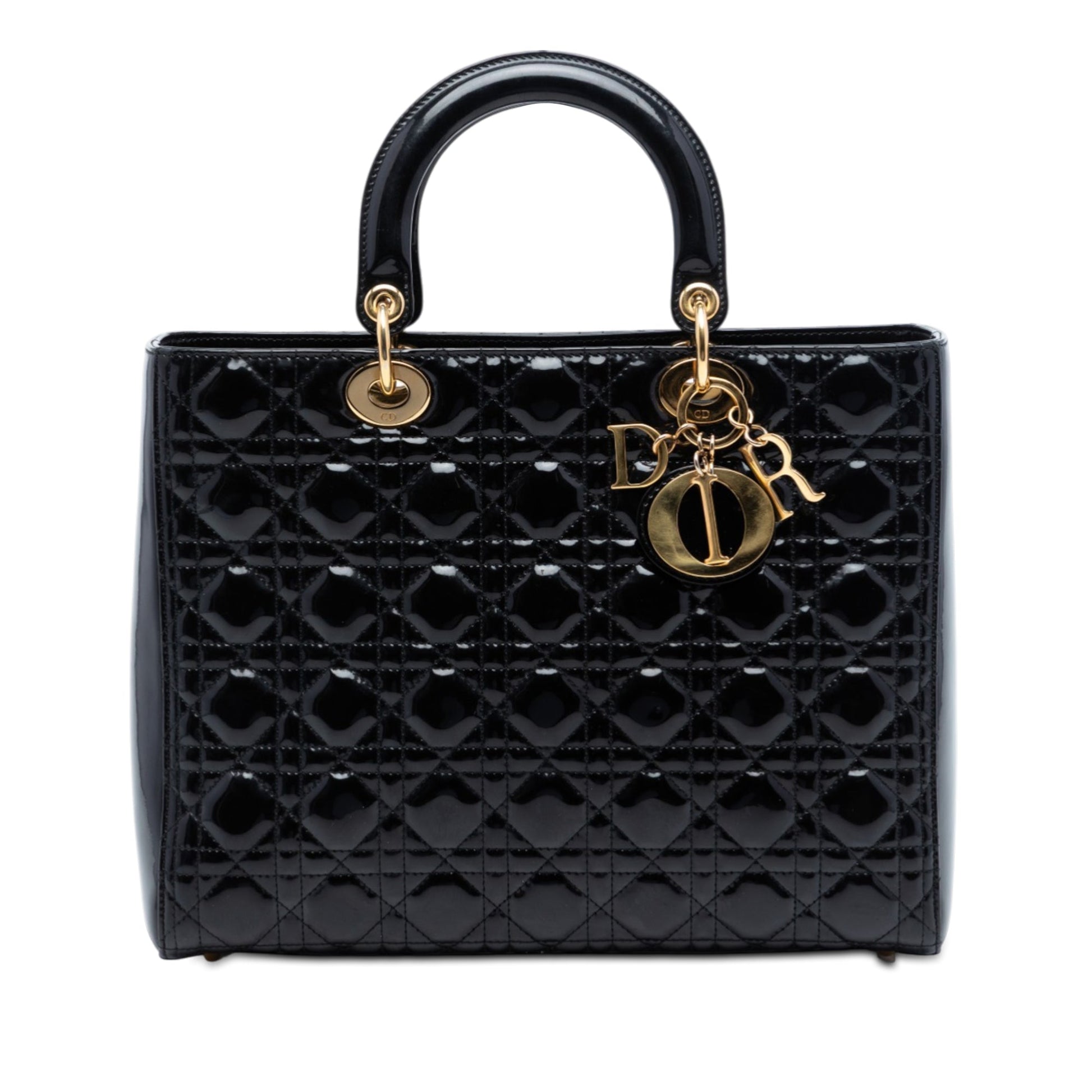 Dior Large Patent Cannage Lady Dior