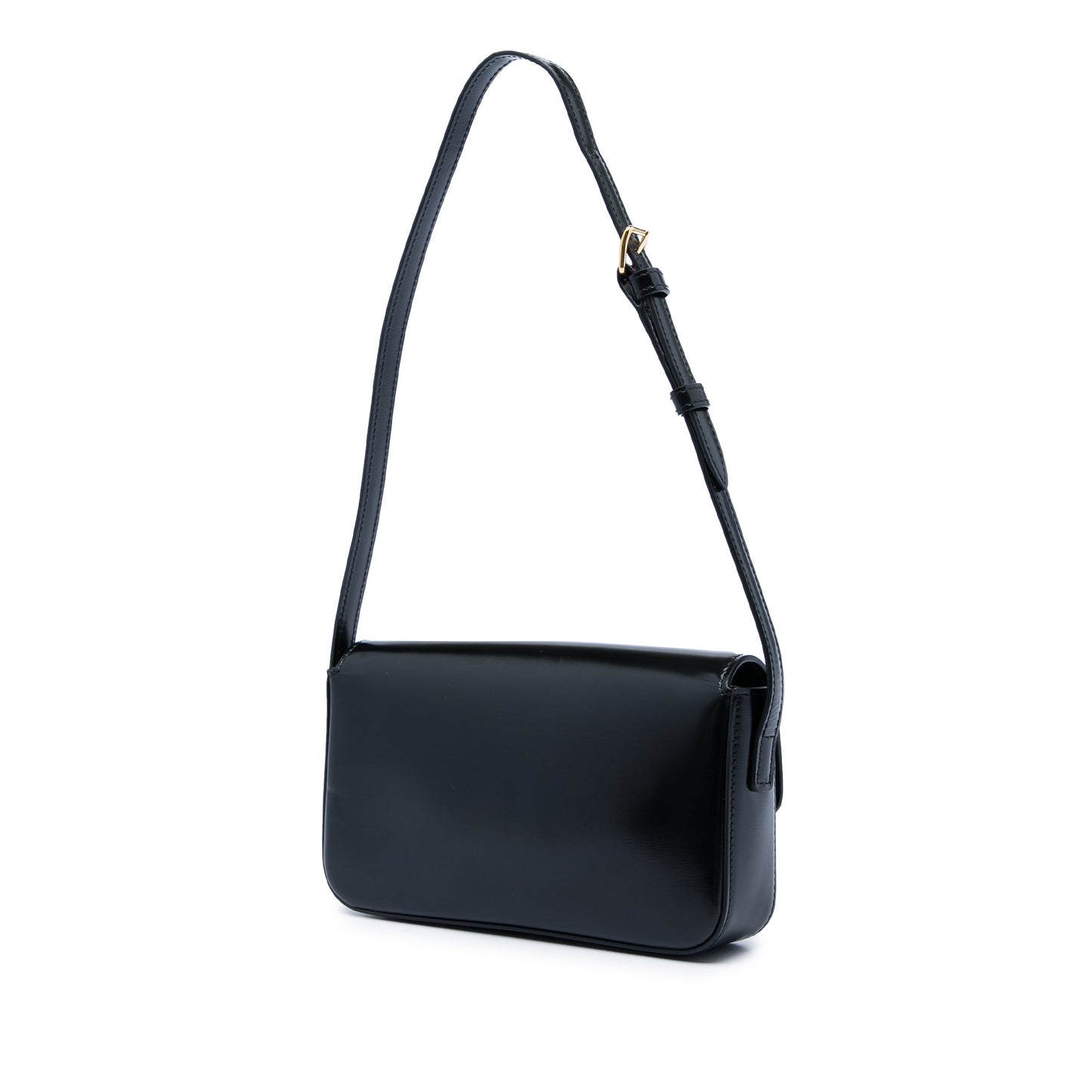 Celine Shiny Calfskin Triomphe Claude Shoulder Bag