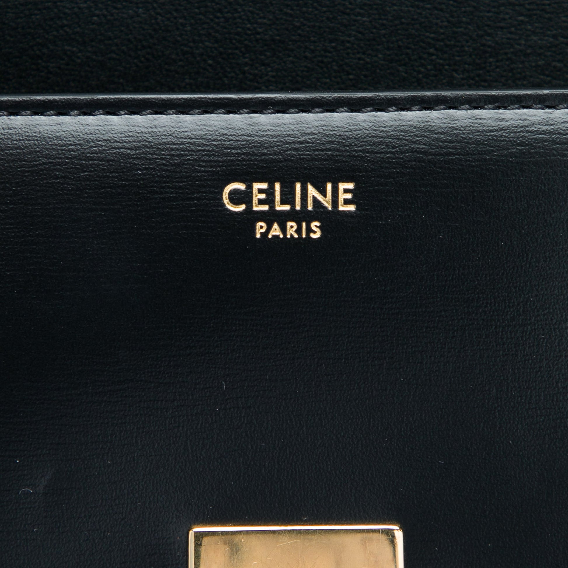 Celine Shiny Calfskin Triomphe Claude Shoulder Bag
