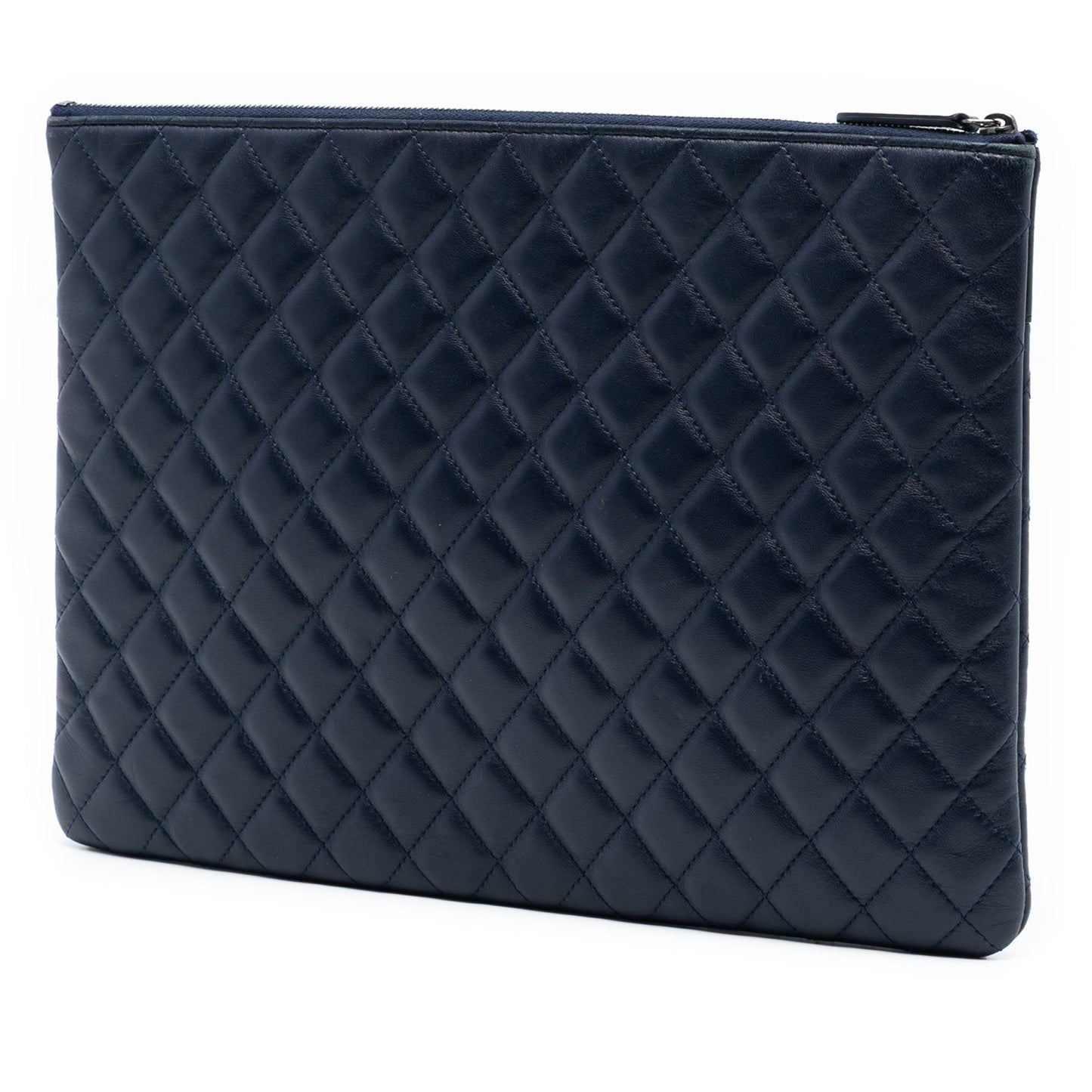 Chanel Large CC Bicolor Quilted Lambskin Clutch