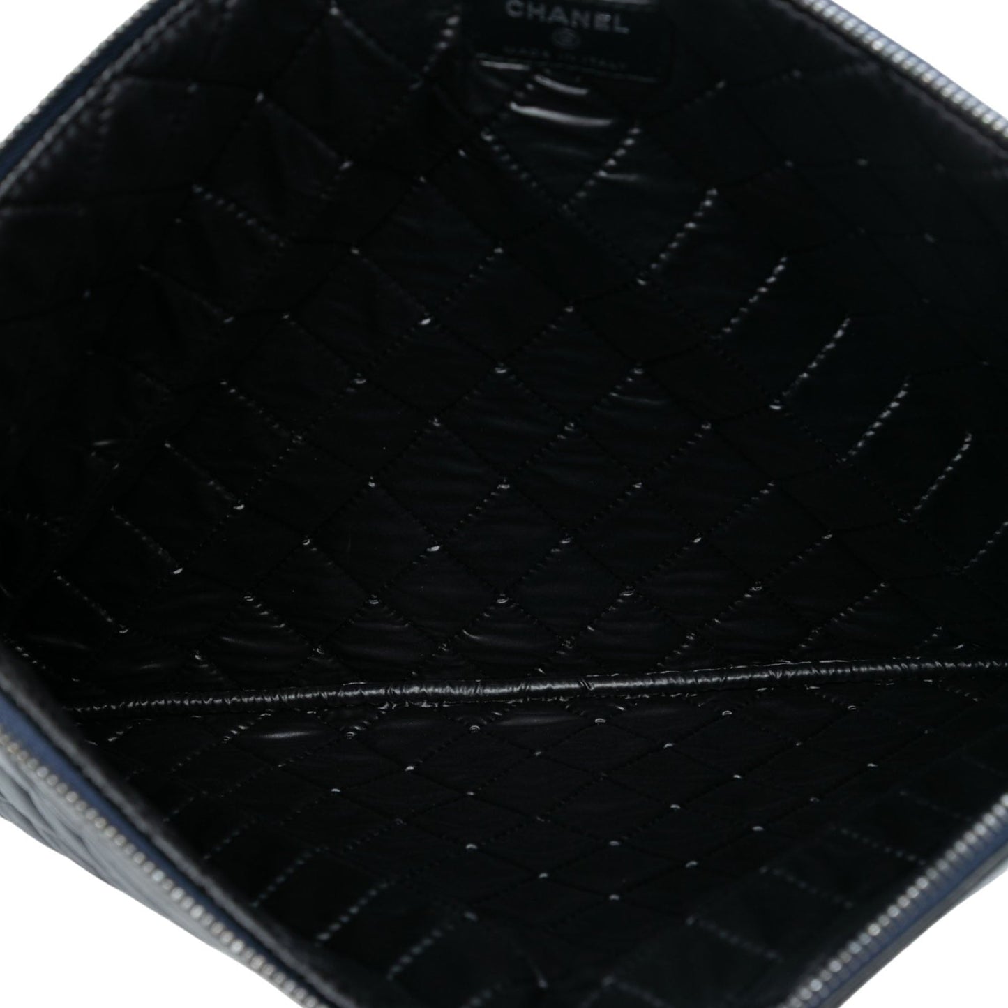 Chanel Large CC Bicolor Quilted Lambskin Clutch