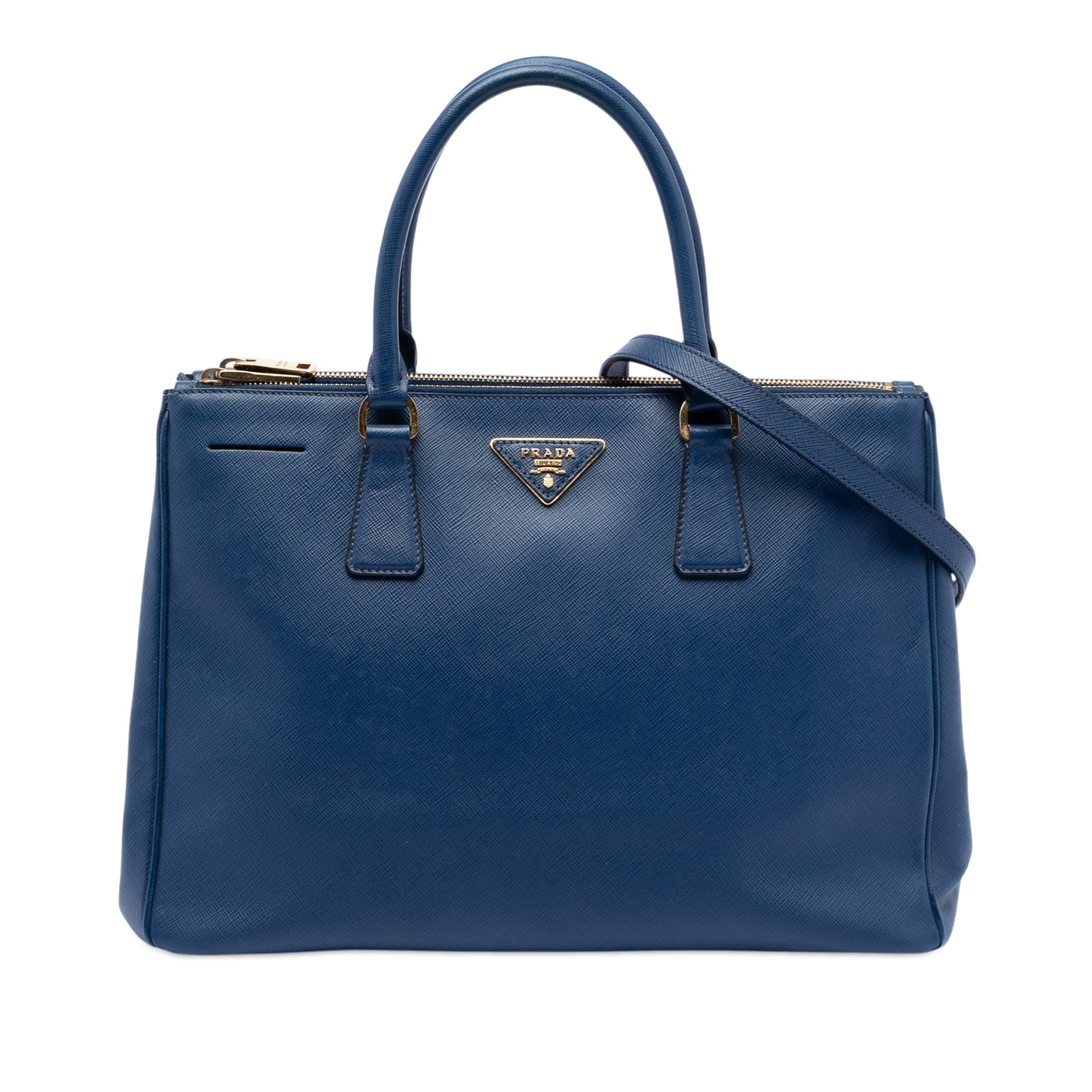 Prada Medium Saffiano Lux Galleria Double Zip Satchel