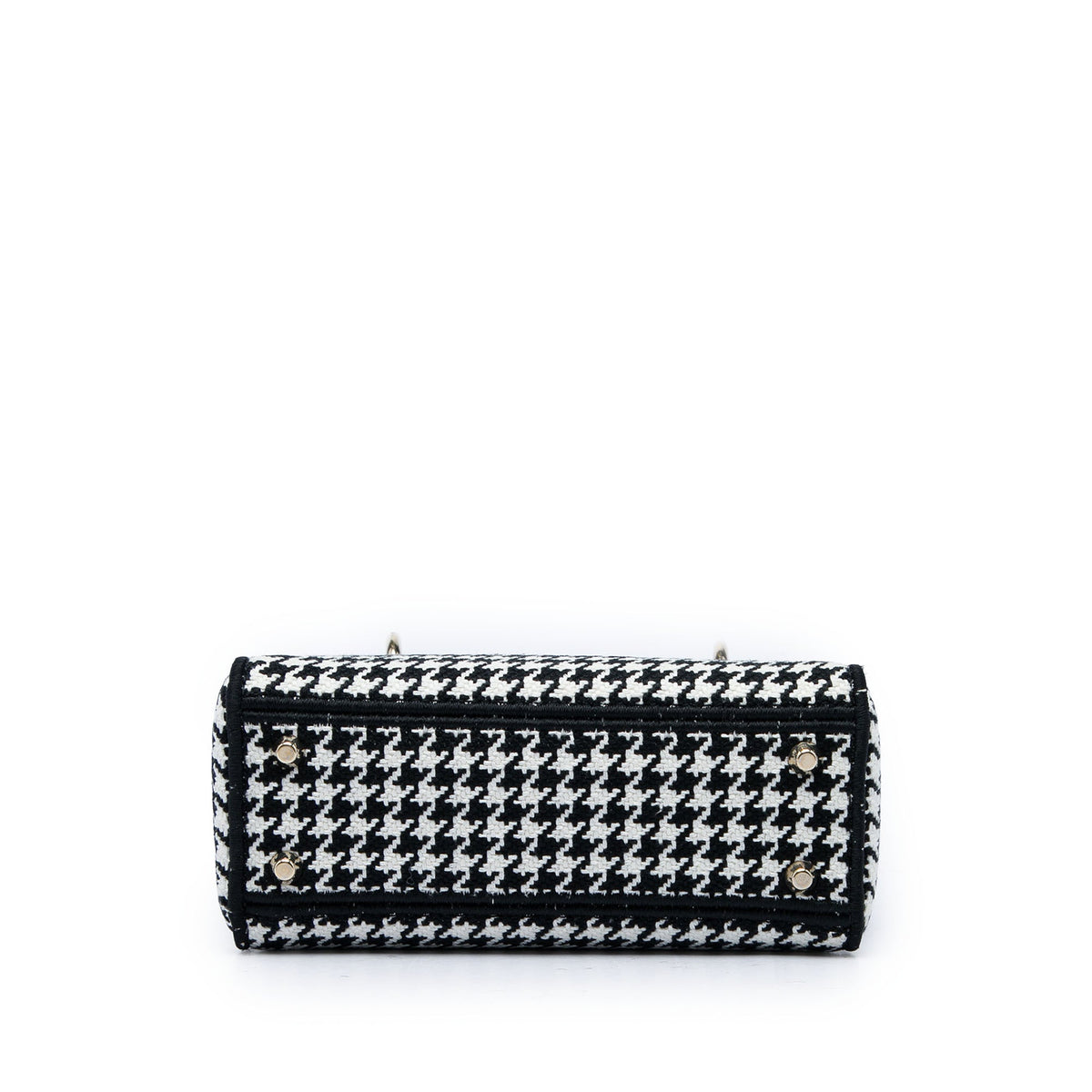 Dior Mini Embroidered Canvas Houndstooth Lady D Lite — White